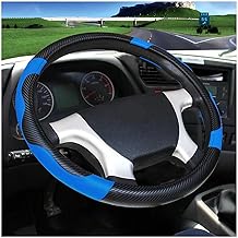 Auto Lenkradbezug Für 36 38 40 42 45 47 50 cm Auto-Lenkradabdeckung Bus LKW Außendurchmesser Blau Rot Mikrofaser-Leder-Lenkradwickel Lenkrad Bezug(Red 40CM)