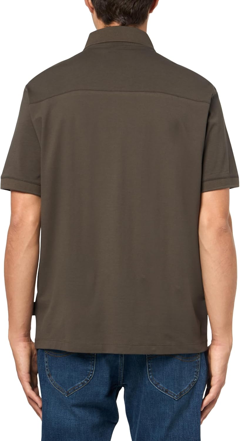 Armani Exchange Men's Stretch Cotton Regular Fit Zip Up Polo - Image 2