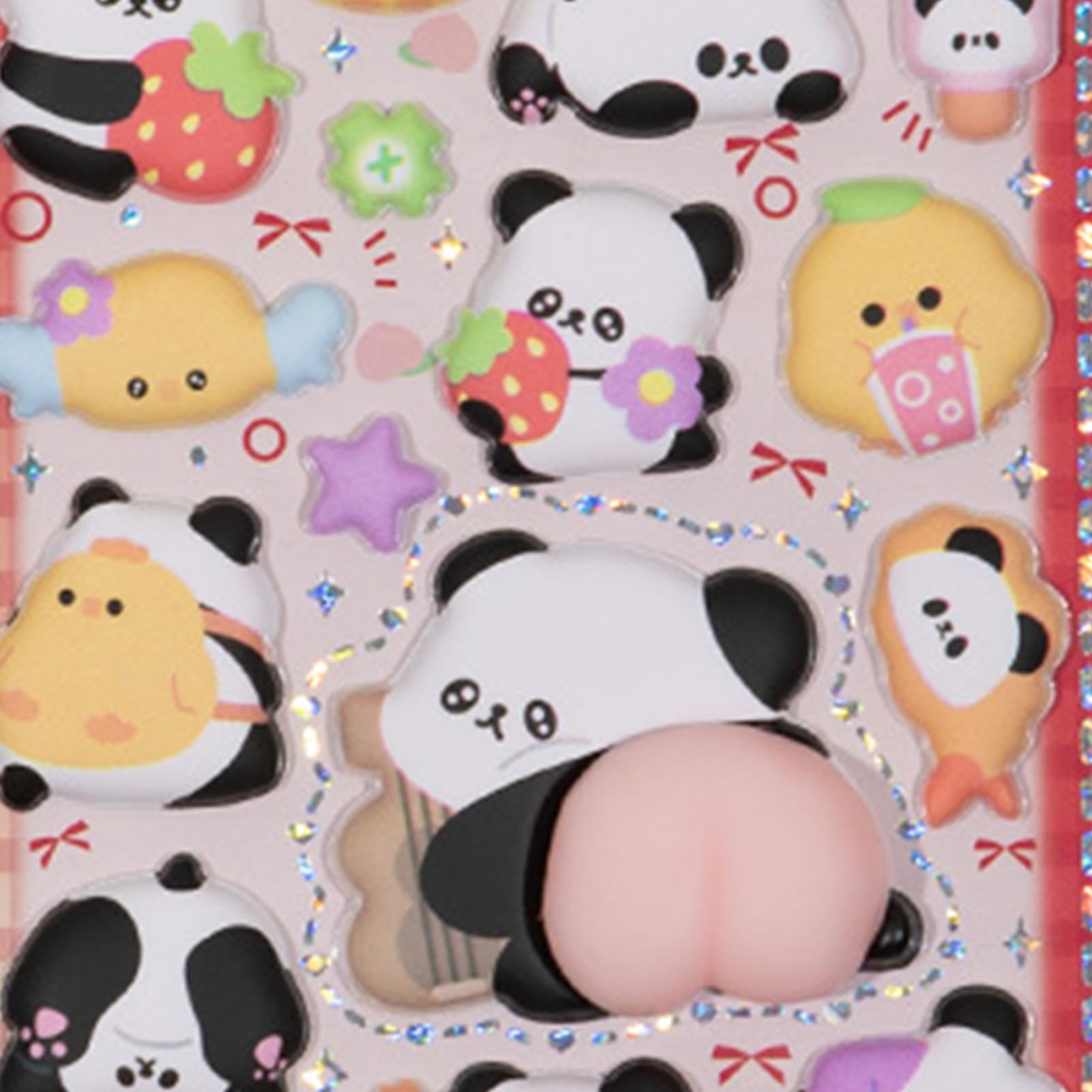 Adesivi 3D per Bambini Panda - Decalcomanie Animali per Quaderni, Custodia Telefono, Scrapbooking