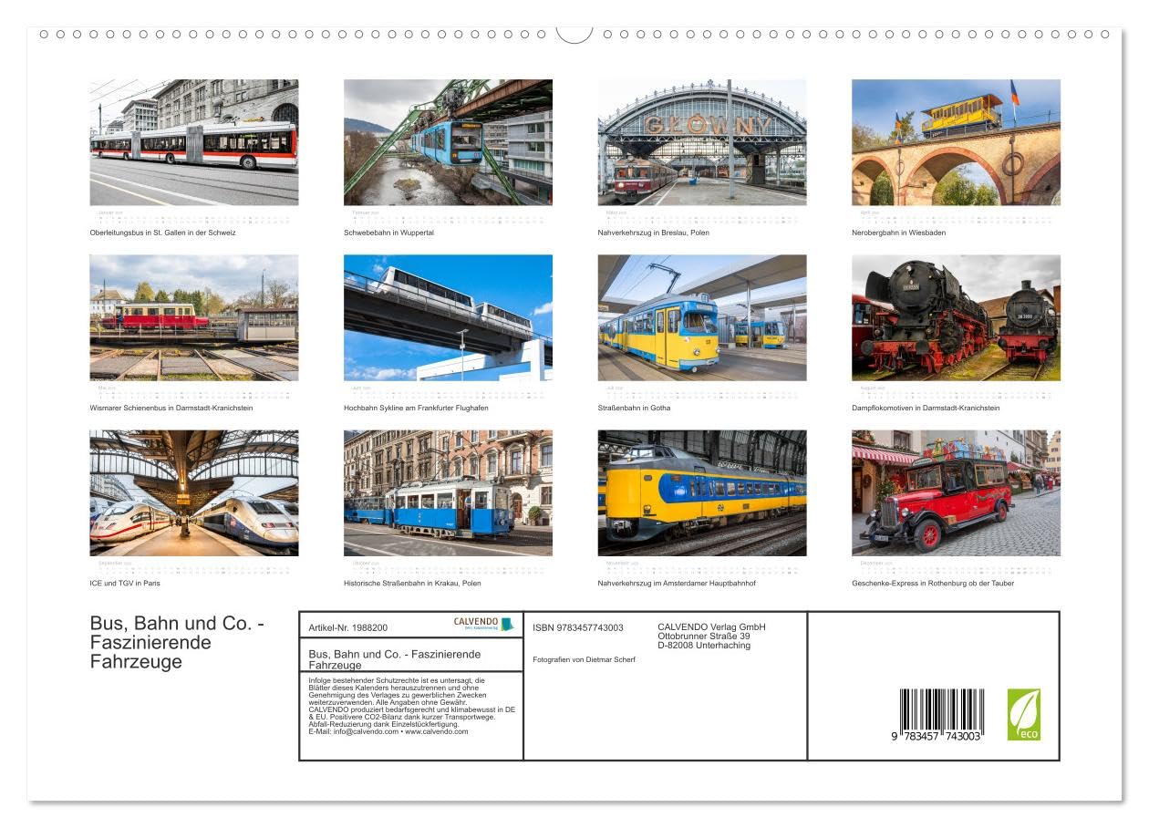 Bus, Bahn und Co. - Faszinierende Fahrzeuge (hochwertiger Premium Wandkalender 2026 DIN A2 quer), Kunstdruck in Hochglanz: Die Traumwagen des ... auf exzellenten Fotos (CALVENDO Mobilitaet)