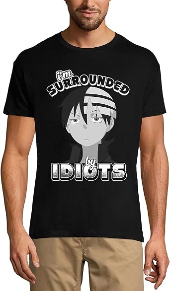 ULTRABASIC Mens T-Shirt Im Surrounded by Idiots - Funny Quote Medium, Black