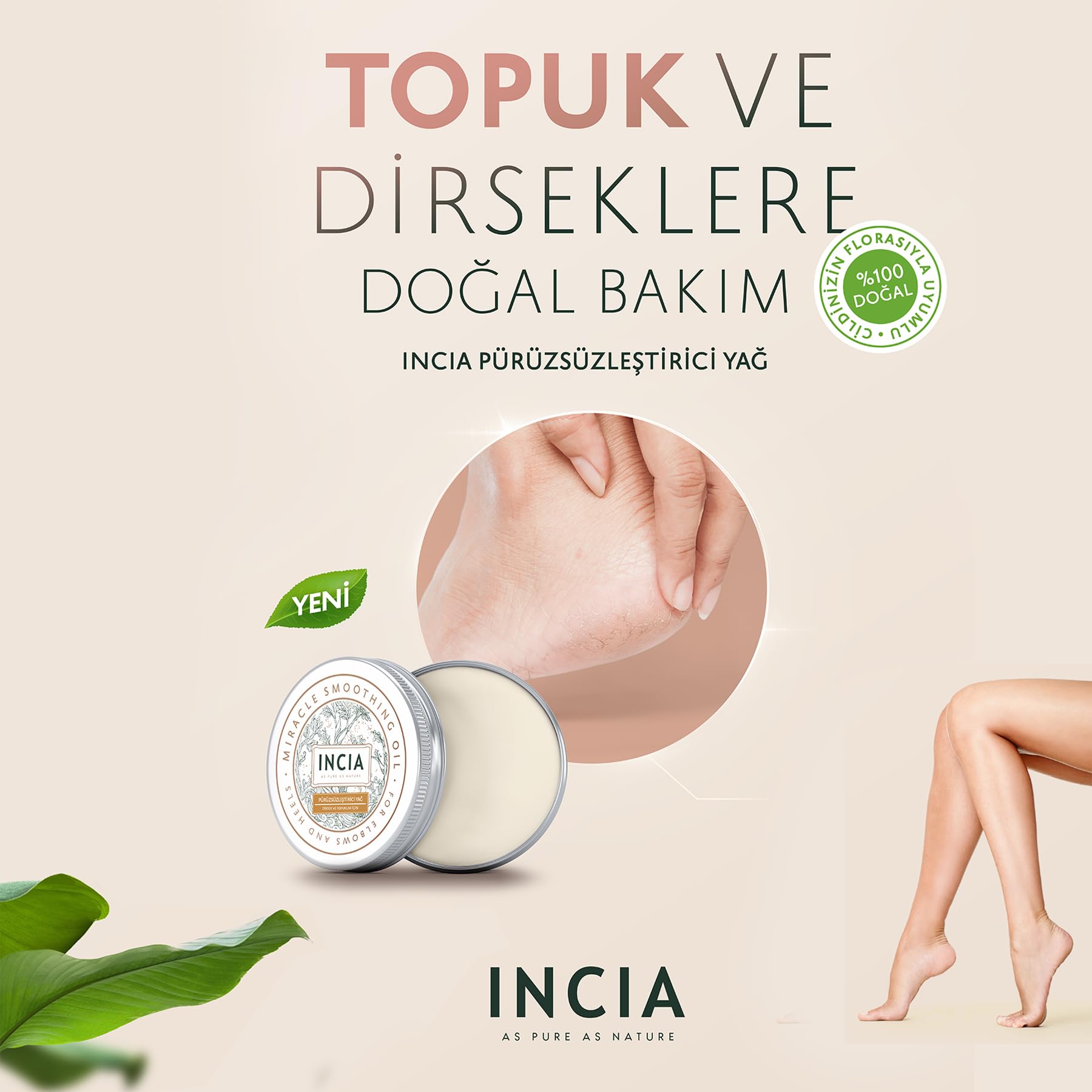 Incia%100 Pürüzsüzleştirici Yağ Dirsek ve Topuklar İçin 50ml