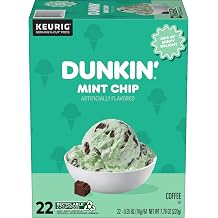 Dunkin Mint Chip Artificially Flavored Coffee, Keurig K-Cup Pods, 22 Count box