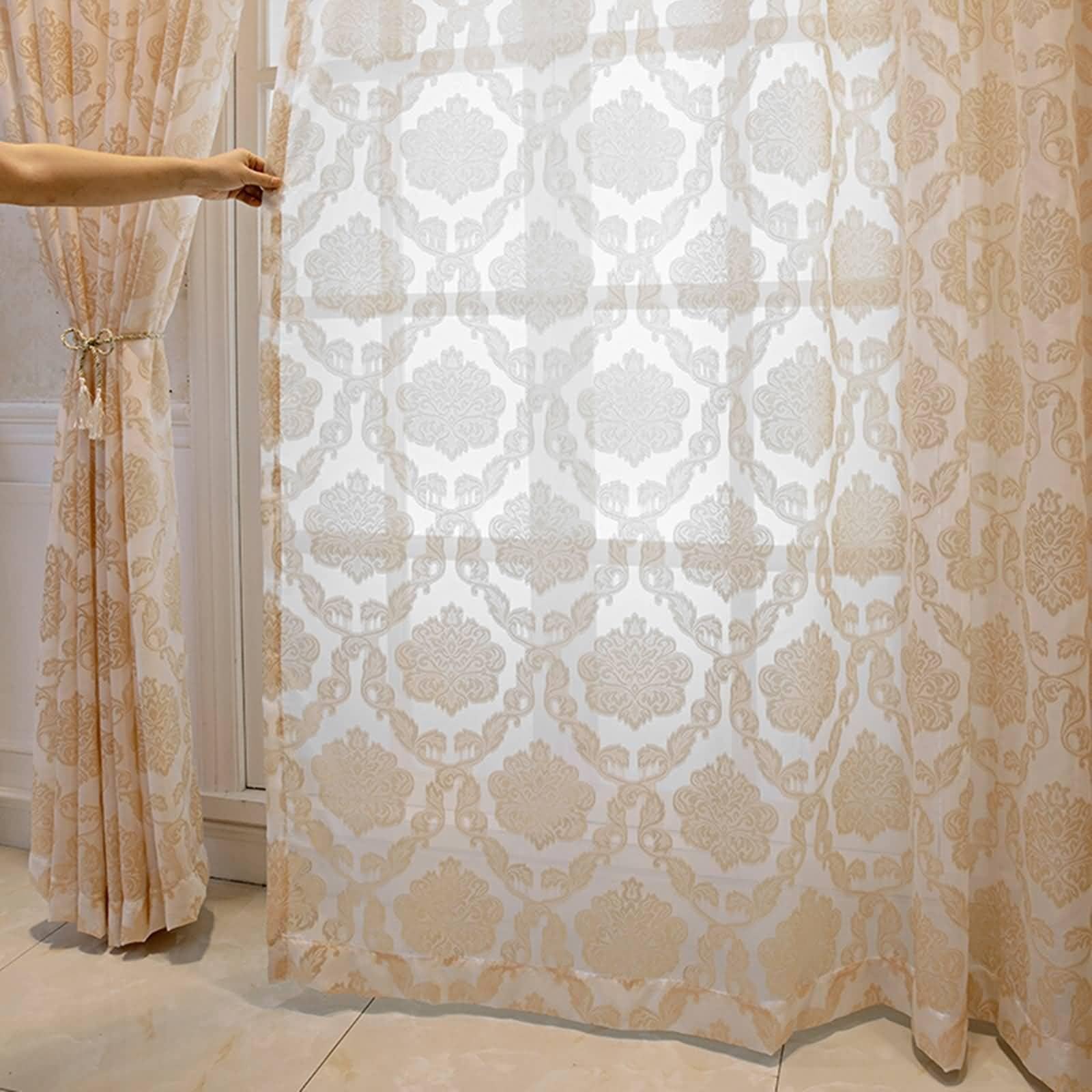 【ピ】marte Bi-Color Sheer Jacquard Amazon.com: Beydodo Sheer Curtains 96 Inches Long, Privacy