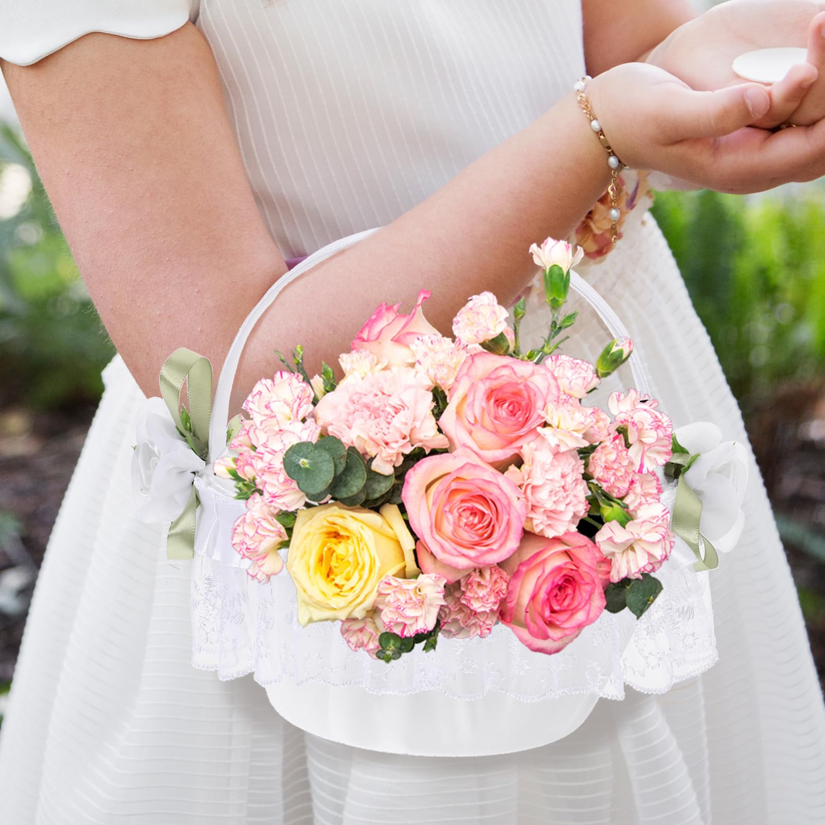 Alipis 4stücke Eleganter Hochzeitsblumenkorb Mit -design Handgefertigter Tragkorb Für Blumen Und Für Hochzeiten Und Feiern