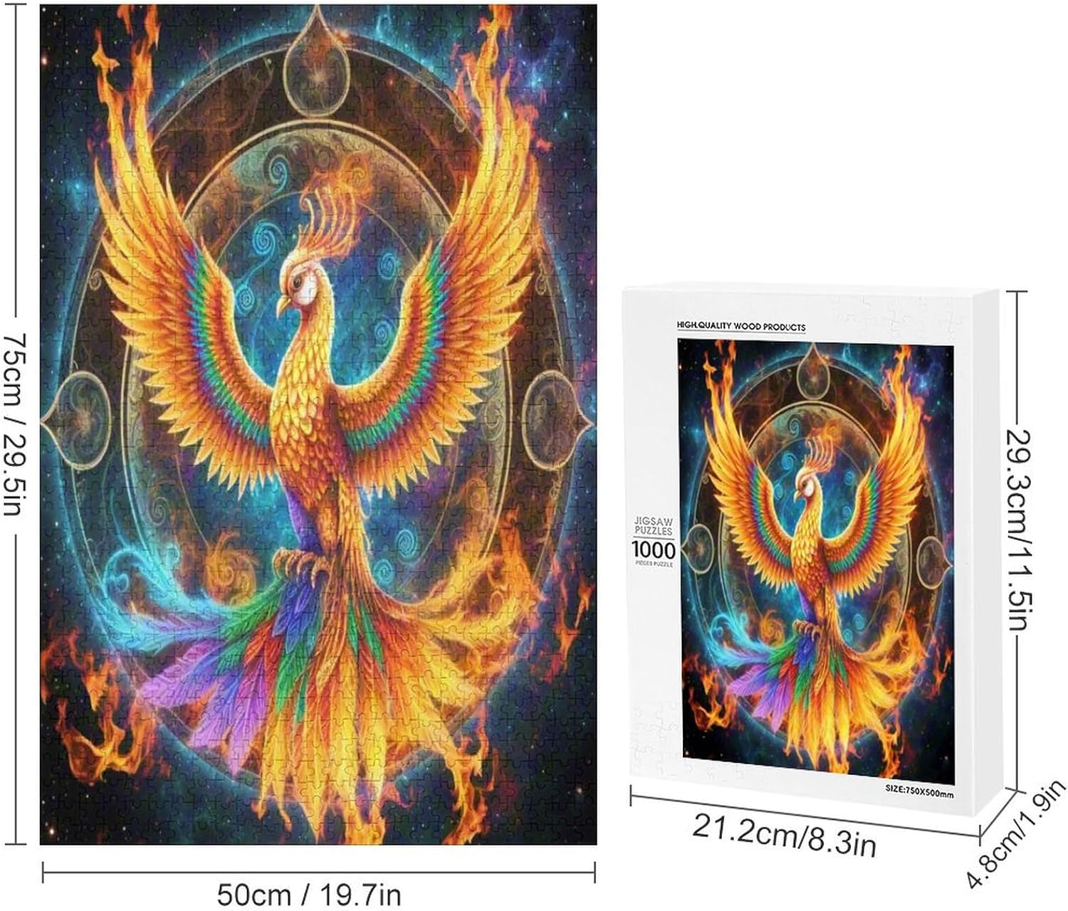 Phoenix - 1000 Piece Jigsaw Puzzles for Adults，Stress Relieving Game Props Positive Thinking Puzzles Party Entertainment Puzzles for Adults and Teens Toy