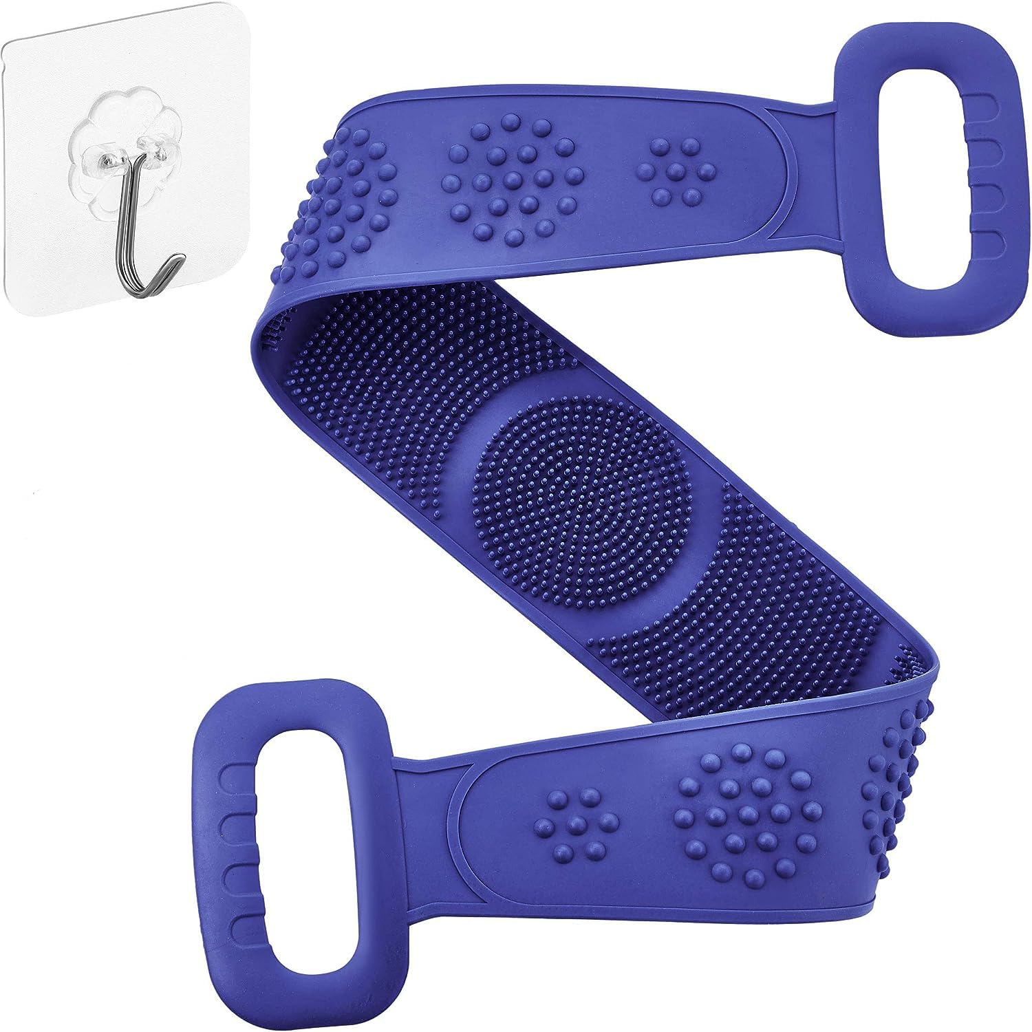 Silicone Body Scrubber for Bathing – Exfoliating Body Brush Belt for Deep Skin Cleansing & Dead Skin Removal – Soft, Easy-to-Clean Back Scrubber for Shower & Bath (Multi-Colour)