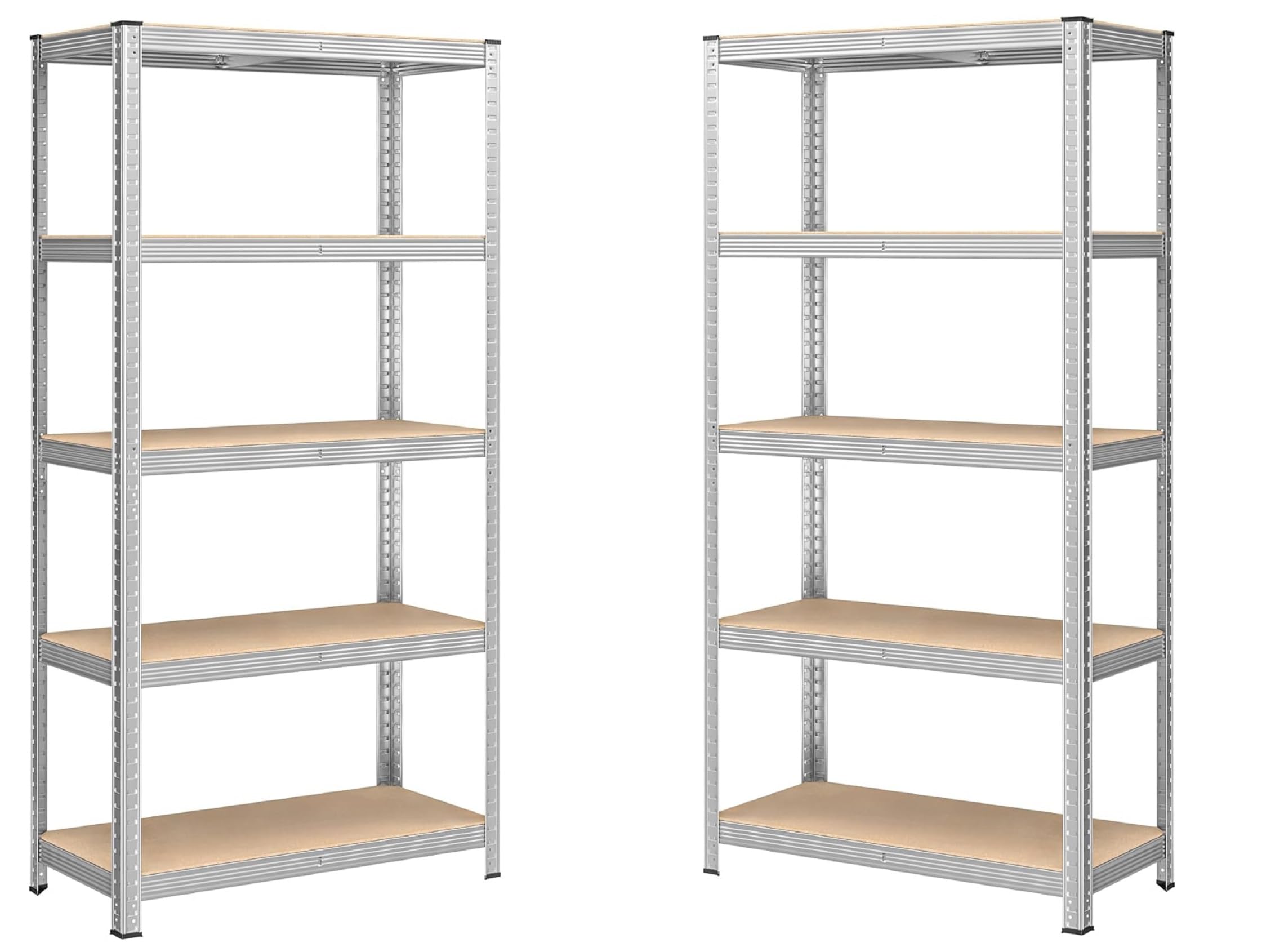 Lot 2 Étagères Verticales de Rangement 5 Niveaux,Structure Robuste,Planches Réglables,pour Cuisine,Salon,Bureau,Garage (2)