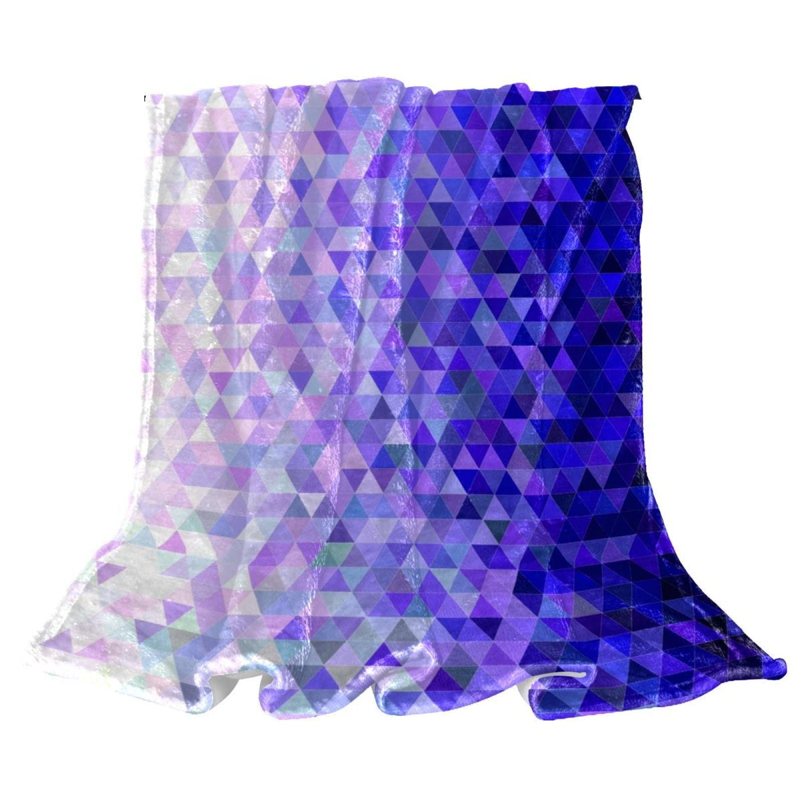 Couvre-lit couverture de lit confort doux moelleux motif triangle violet