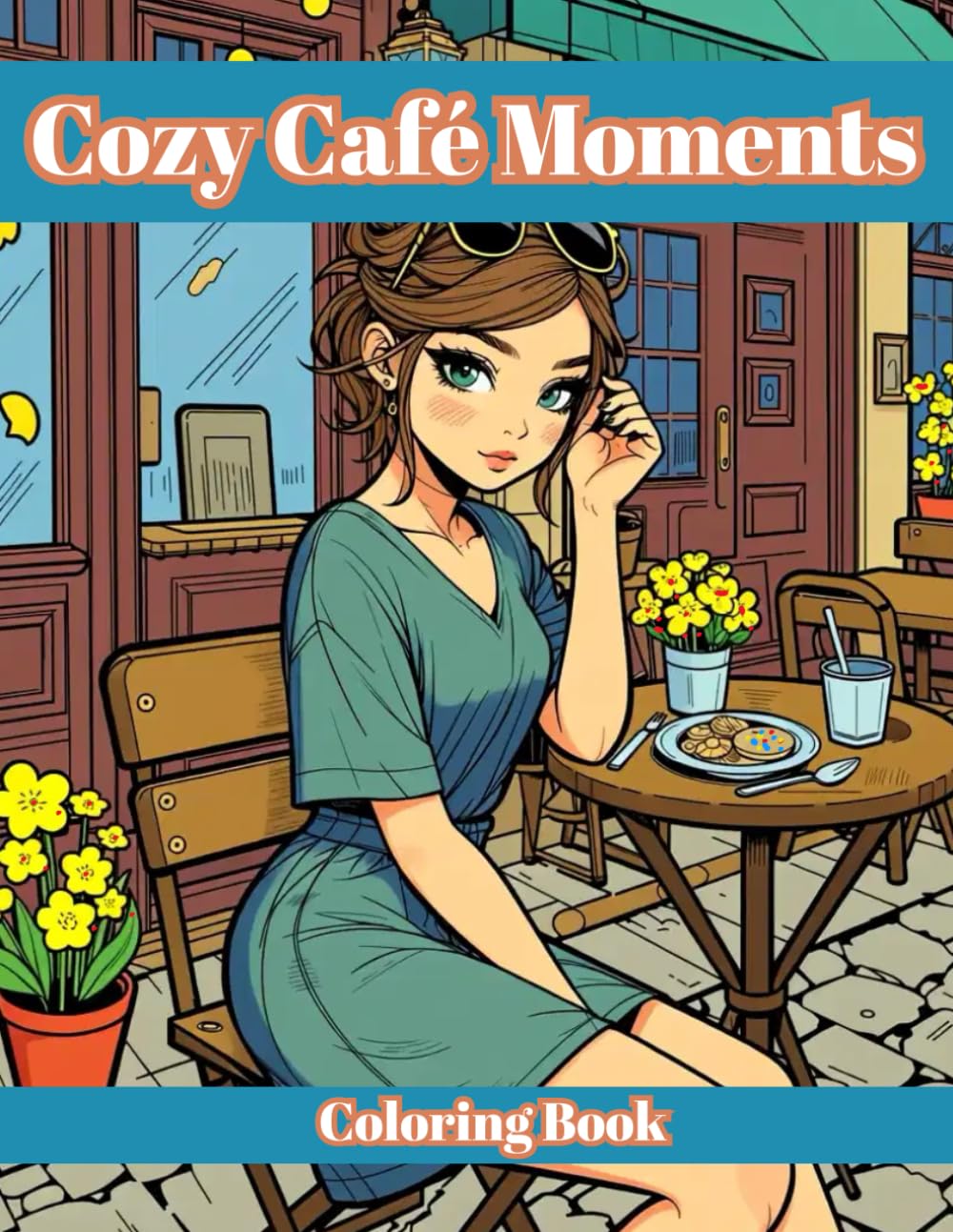 Cozy Café Moments: Adorable Scenes for Stress Relief – Cute Girls Coloring Book for Teens and Adults