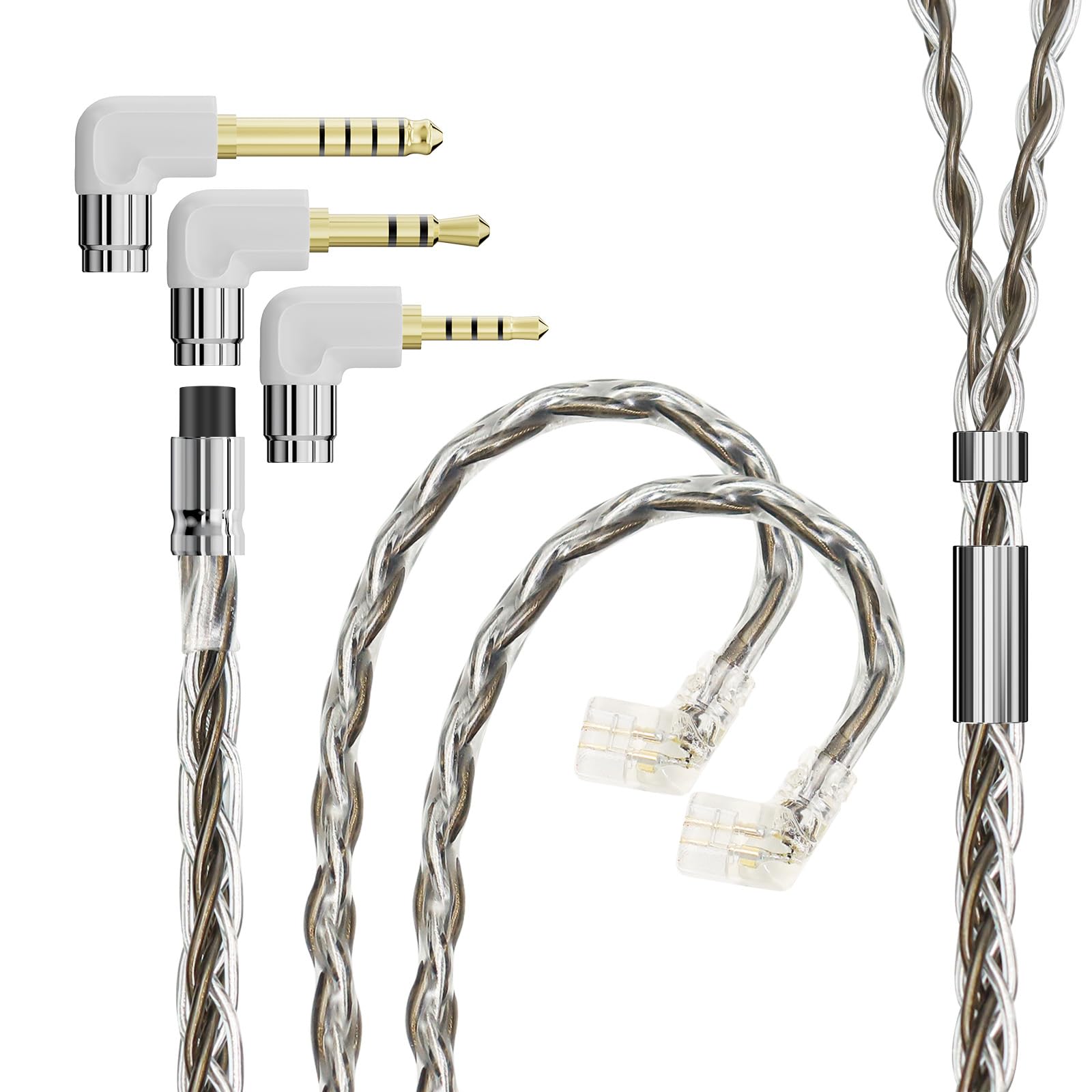 ARTTI Wave Headphone Upgrade Cable 8 Cores 144 Strands Silver-Plated Copper 7N OCC Earphone IEM Cable 2.5/3.5/4.4mm 3in1 Metal Plug (TRICOL, QDC Bend
