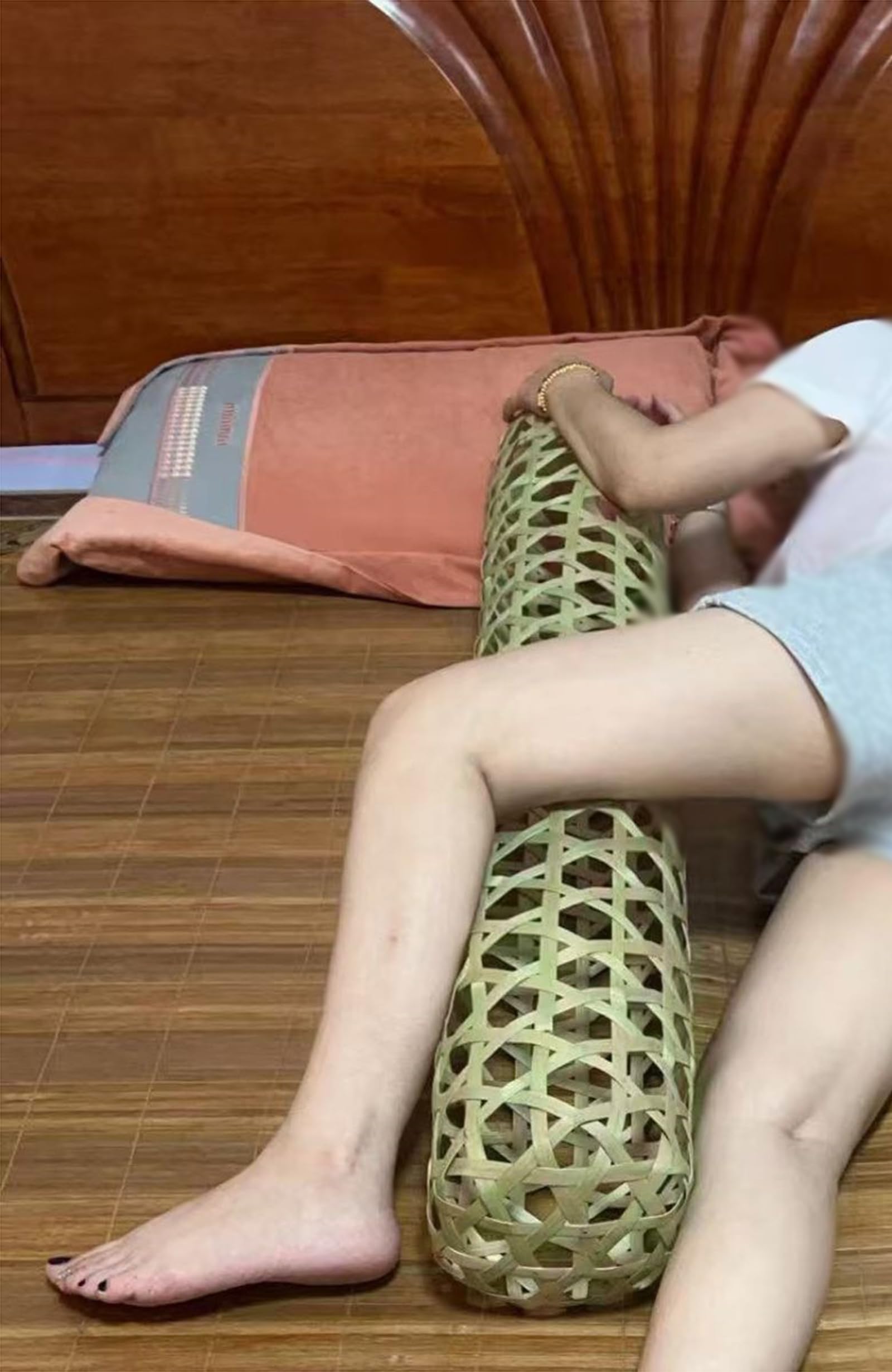 ,85 * 16cm,Cuscino in bambù Fatto A Mano, Cuscino Cilindrico in Fibra Naturale Intrecciata di Alta qualità, Esclusivo Cuscino Estivo Traspirante E Fresco per L'arredo della Camera da Letto