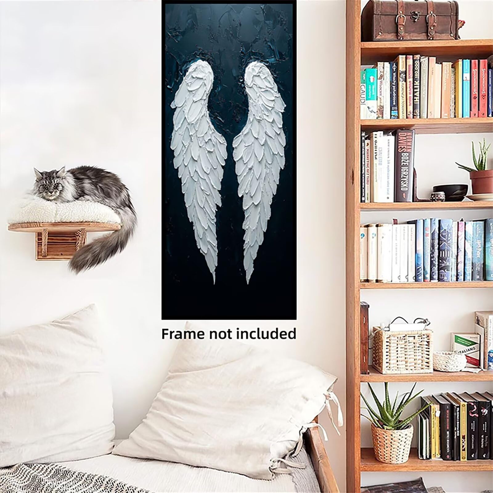 Malen Nach Zahlen 50x150cm Leinwand Flügel Malen Nach Zahlen Erwachsene mit Ohne Rahmen, DIY Kreativ Set für Erwachsene mit Pinseln und Acrylfarbe, Zimmer Deko Tier Landschaft Geschenk, P0M-707