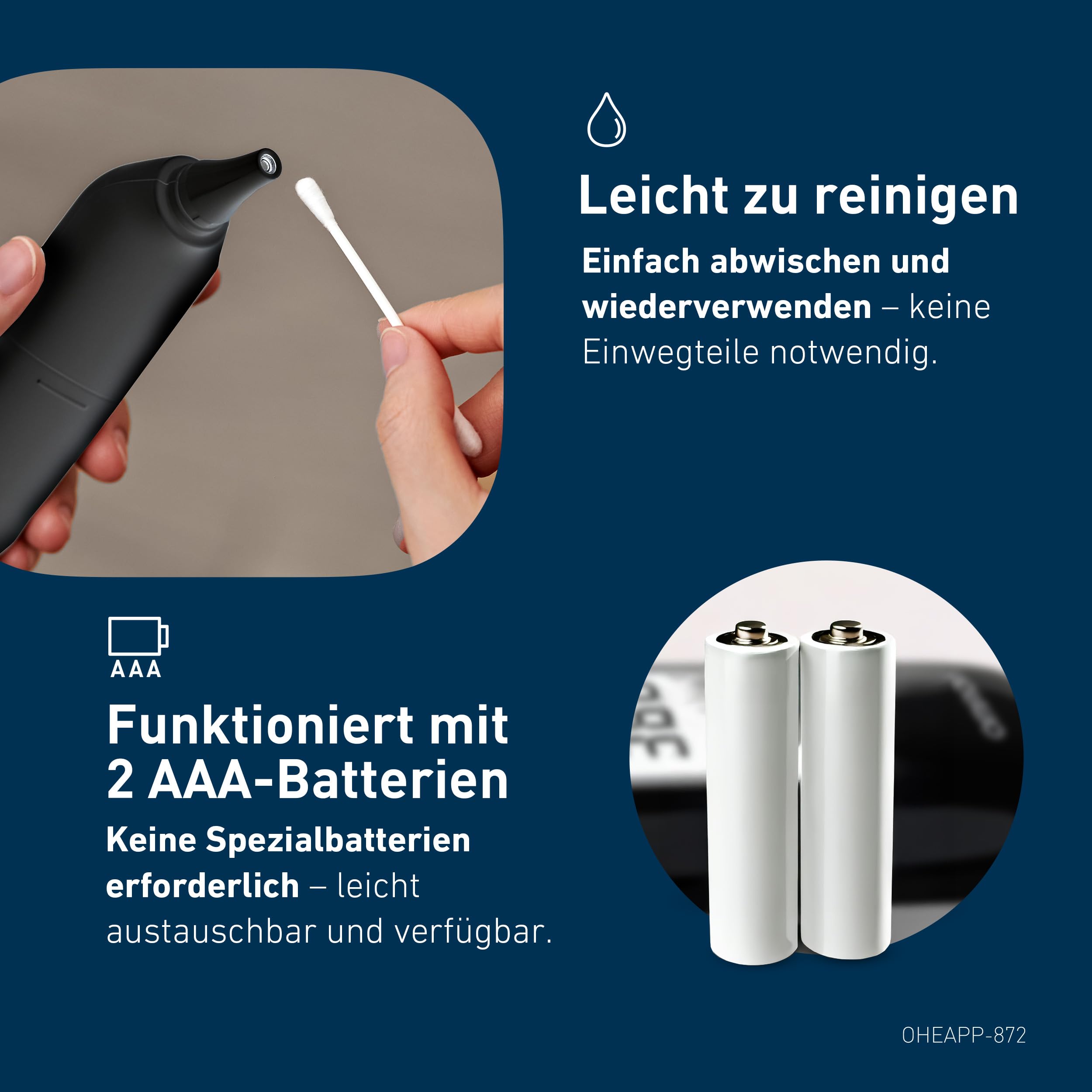 OMRON Gentle Temp 533 Infrarot Fieberthermometer Ohr für Kinder, Babys und Erwachsene, kontaktloses Digitalthermometer für schnelle, genaue Messungen ohne Berührung, Sonde ohne Schutzhülle, schwarz