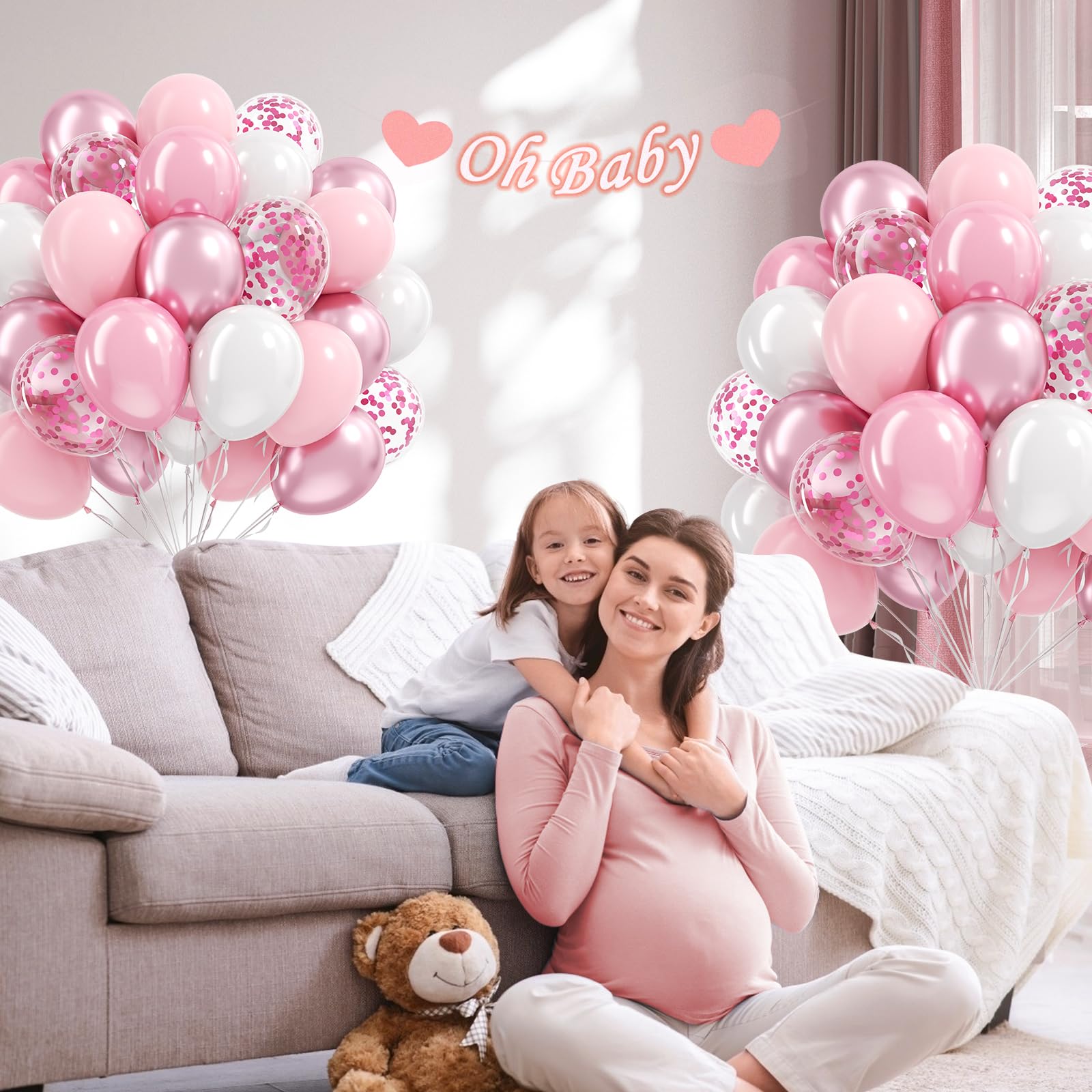 Light Pink & White Balloons - Party Decorations -6