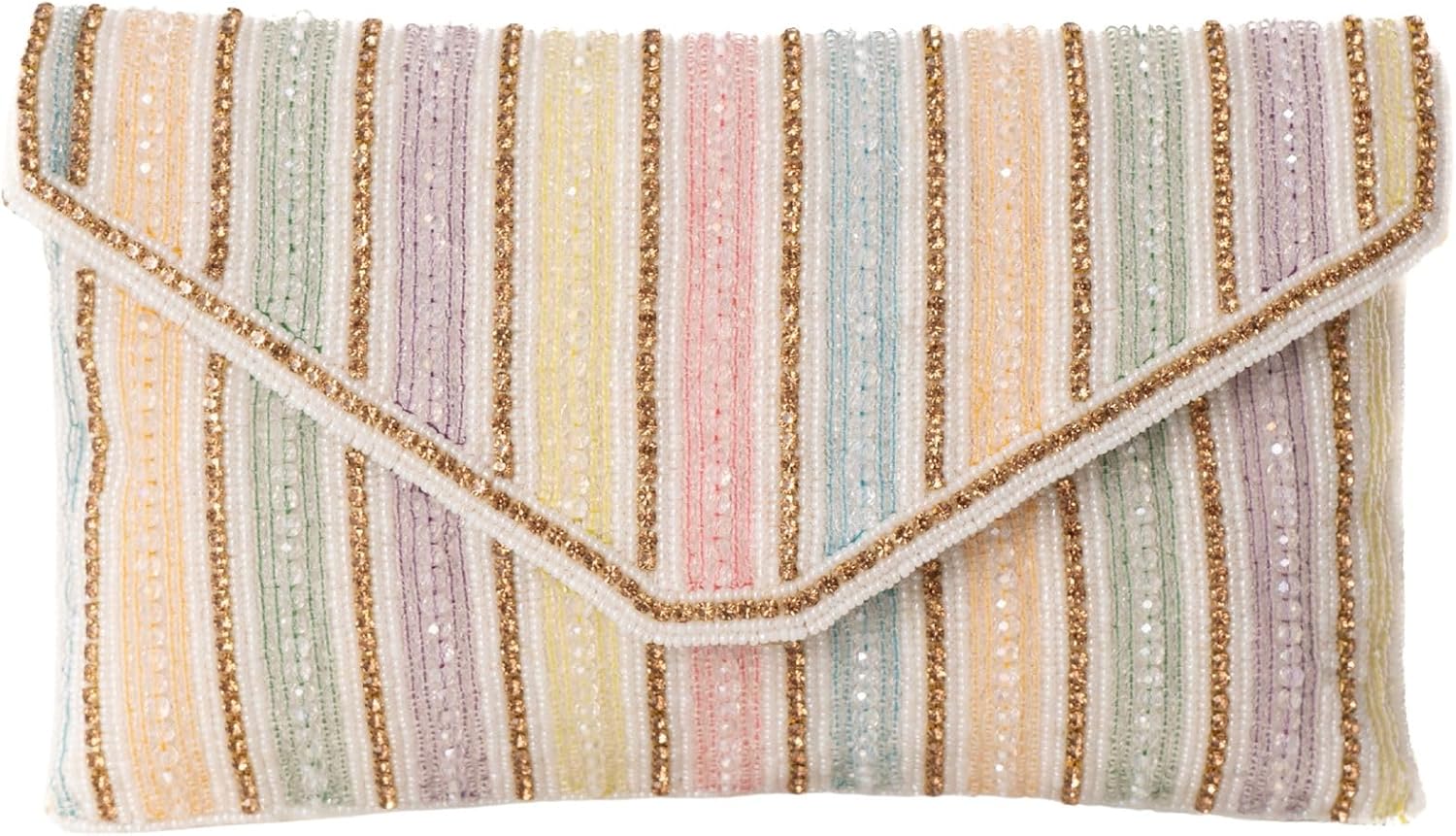 Clutch - Multicolour Glass Beads Clutch | Purses for Women Elegant Evening Bag for Parties, Weddings Clutch Purse | Beaded