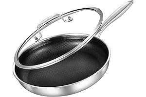 12" Non-Stick Hybrid Tri-Ply Stainless Steel Frying Pan with Detachable Handle