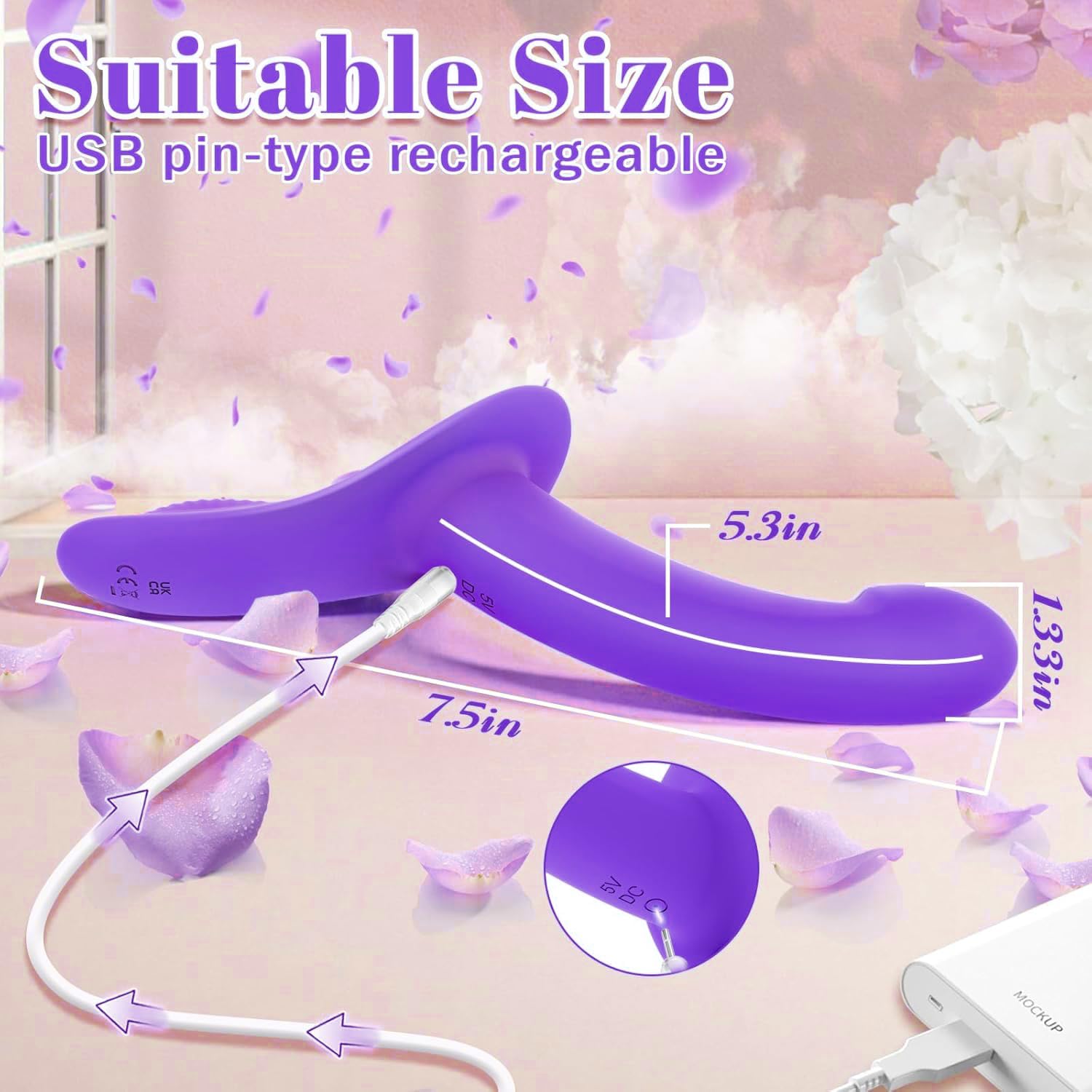 Strap-On Consolador Arnés Vibradores para Lesbianas, Doble Dildo Juguetes Sexuales para Estimulador el Anales y Clítoris para Mujeres, Arneses Sex Toys para Parejas, Adjustable, Removeable (Purple)