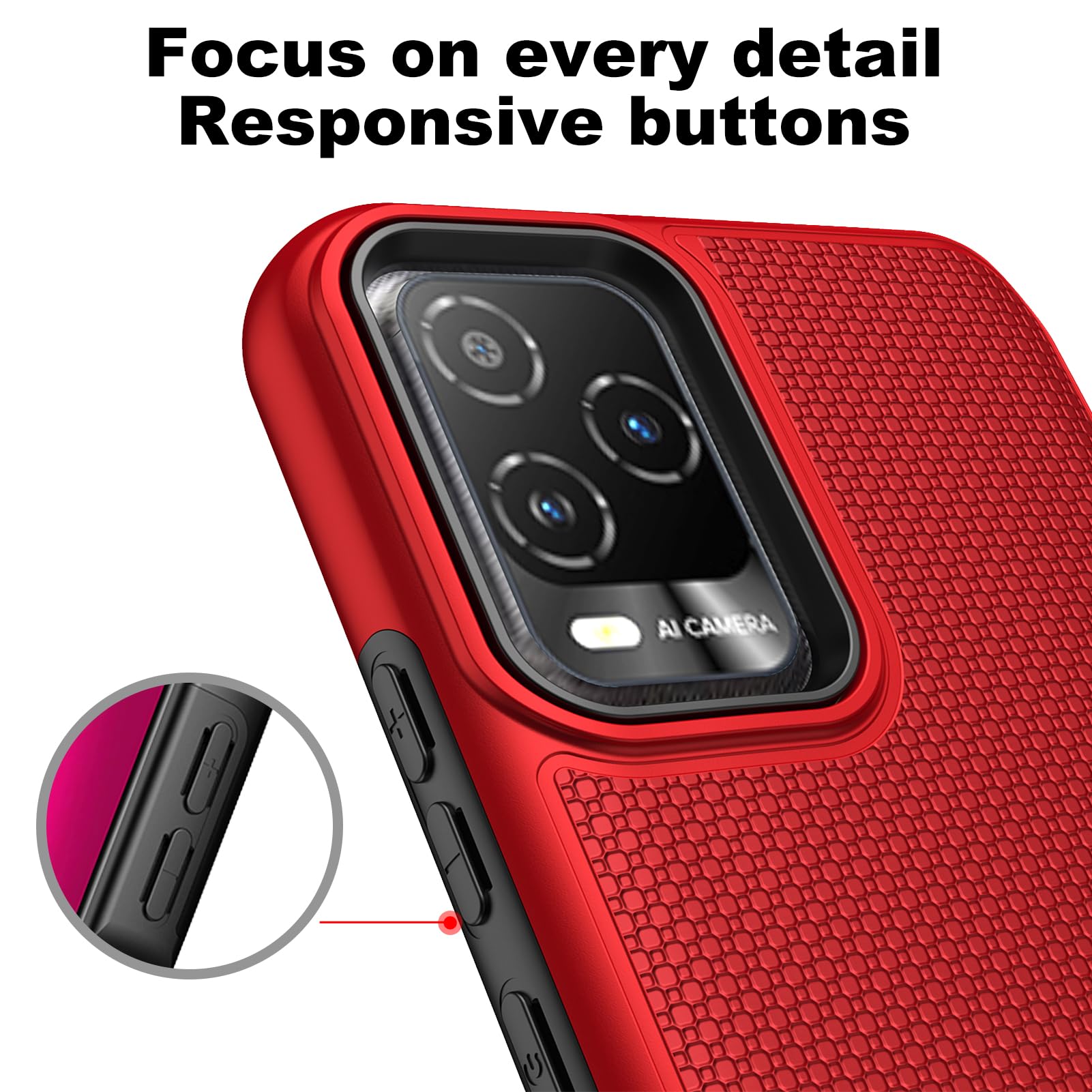 Bojioderf Cover Per Blu View 5 PRO B170D | Custodia Con Vetro Temperato 9H E Anello Magnetico, PC + Silicone, Supporto 360°