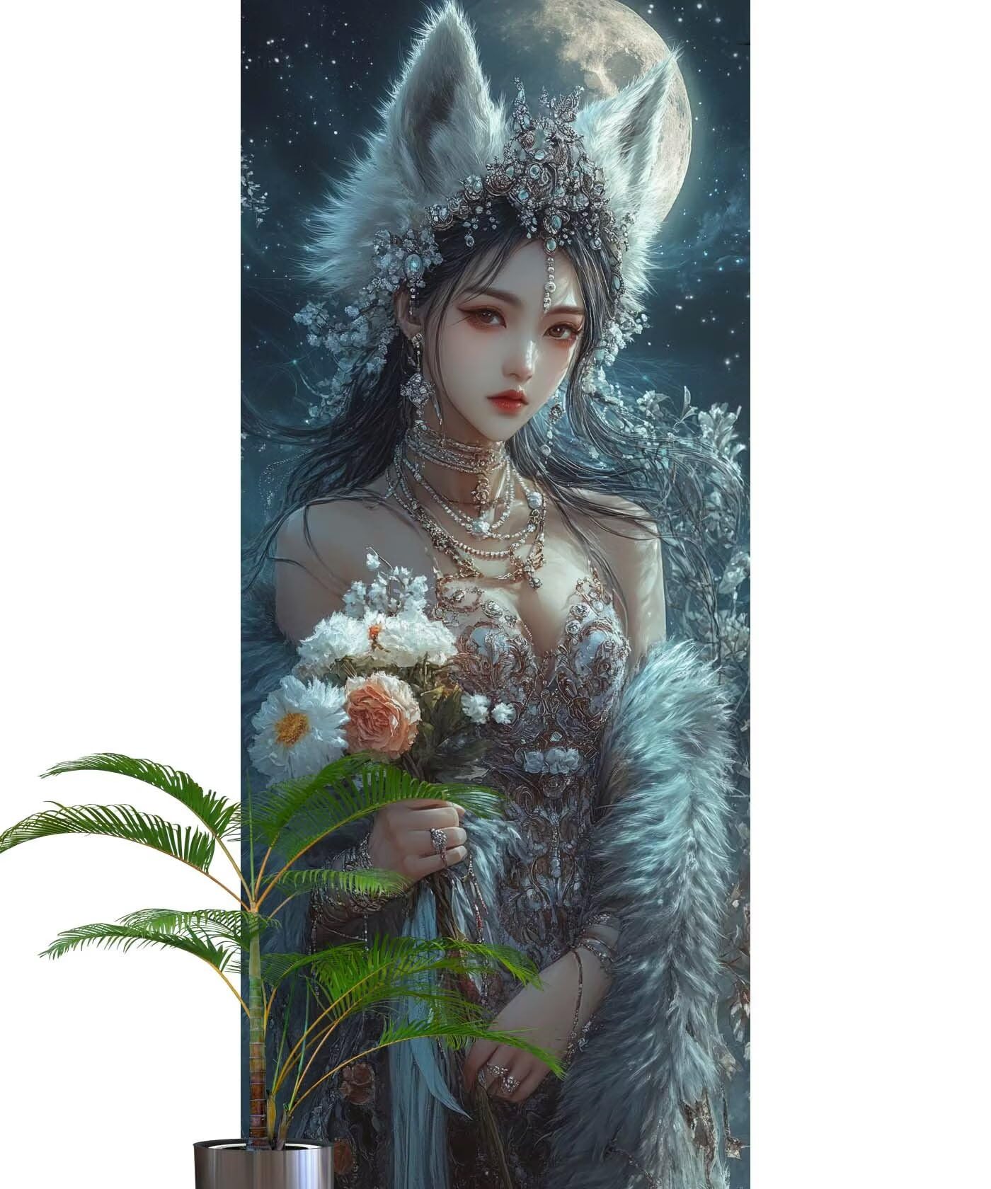 Moon Diamond Art Fairy Diamond Painting Arts and Crafts dla dorosłych, zestawy do malowania diamentami 5D, dorosłych, Crysta, haft krzyżykowy, rękodzieło, obrazy, zestaw do haftowania DIY dla