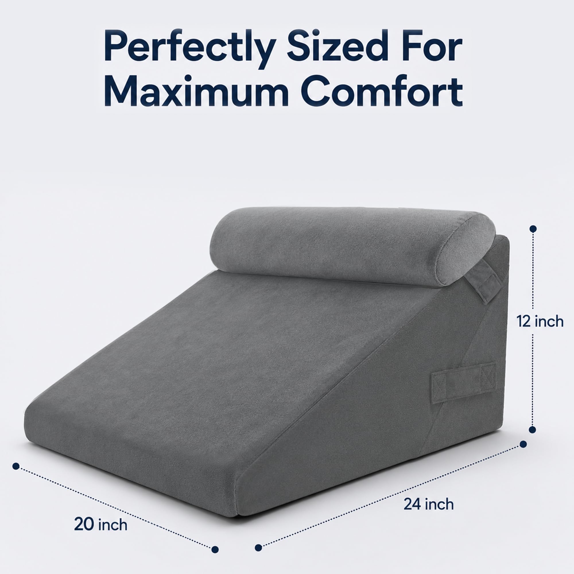 Coussin de lit orthopédique 12 en 1 avec appuie-tête – Coussin de lit en mousse à mémoire de forme convertible pour adultes – Idéal pour la lecture, le repos, le reflux acide, la douleur au
