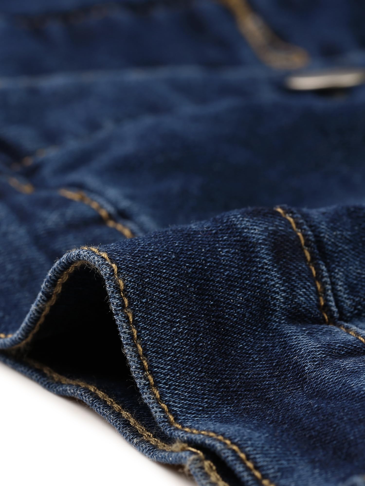 Allegra K Veste Courte en Jean Femme Manches Longues et Col Rond Blouson en Denim Boutonné Style Vintage