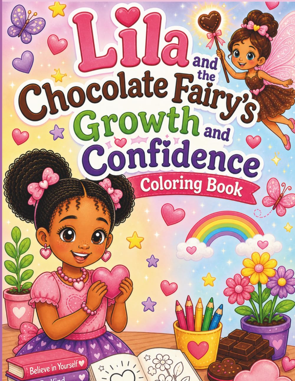 Lila and the Chocolate Fairy's Growth and Confidence Coloring Book: Adorable Illustrations of Confidence, Kindness, and Growth