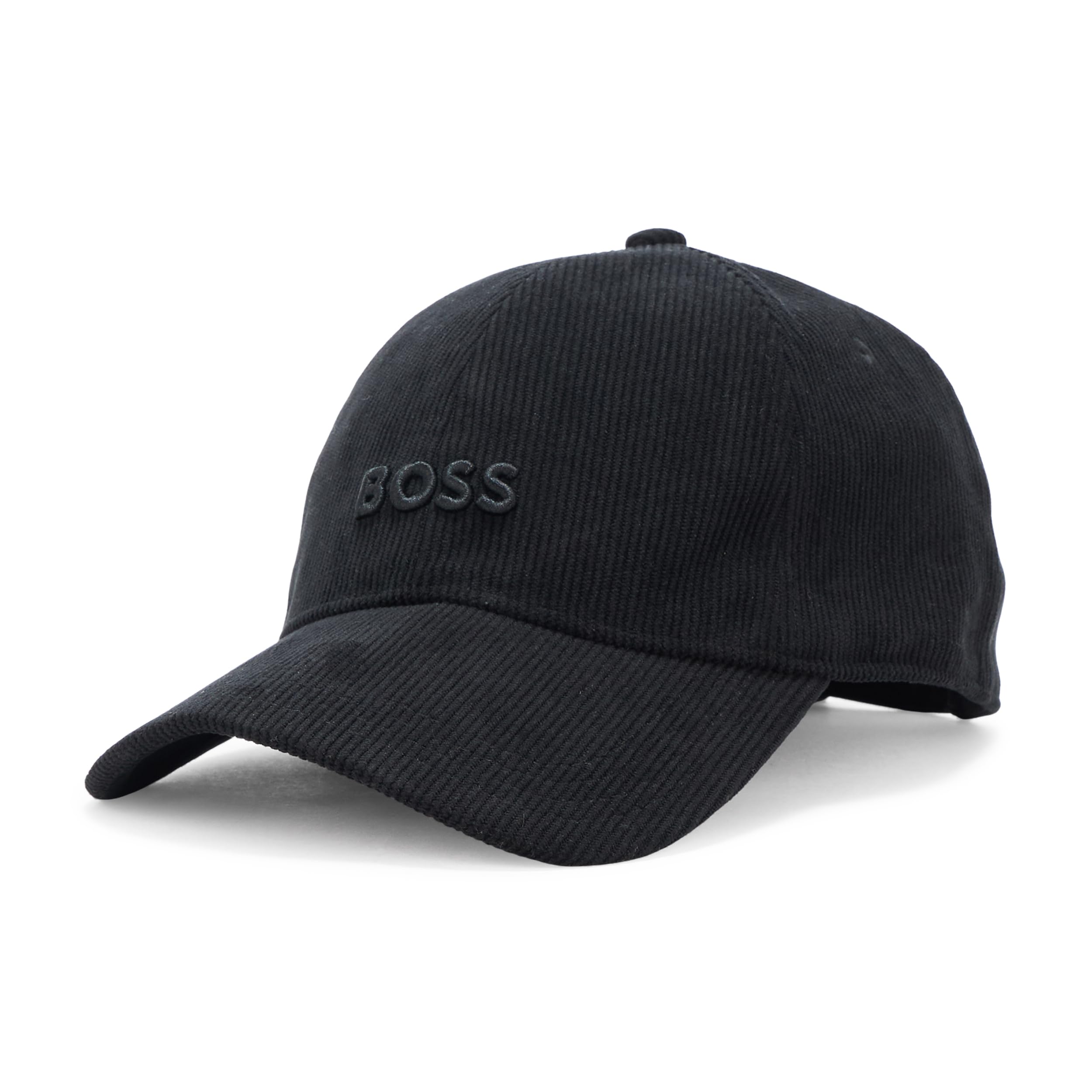 BOSS Men's Bold Center Logo Cord Hat Baseball Cap, Black Gloss, Único