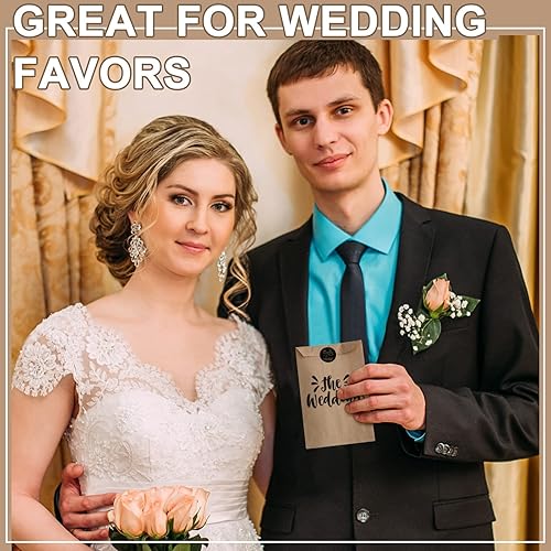 Miniatura 4 de Paquete de 500 bolsas de papel kraft, mini bolsas de papel pequeñas, bolsas planas para cubiertos, bolsas de regalos de fiesta, bolsas de mercancía