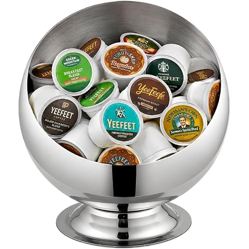 Coffee Pod Holder for Countertop, Stainless Steel Coffee Pod Basket Storage for K Cups, Nespresso Pods, Bartesian Capsule