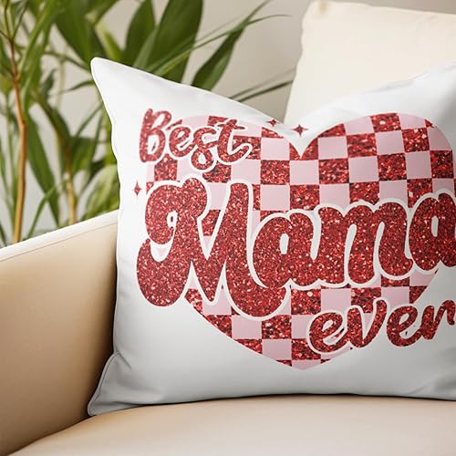 Miniatura 4 de Fundas de almohada de 18 x 18 pulgadas, el mejor regalo de cumpleaños para el Día de la Madre para mamá, mamá de hijo, hija y niños, fundas de