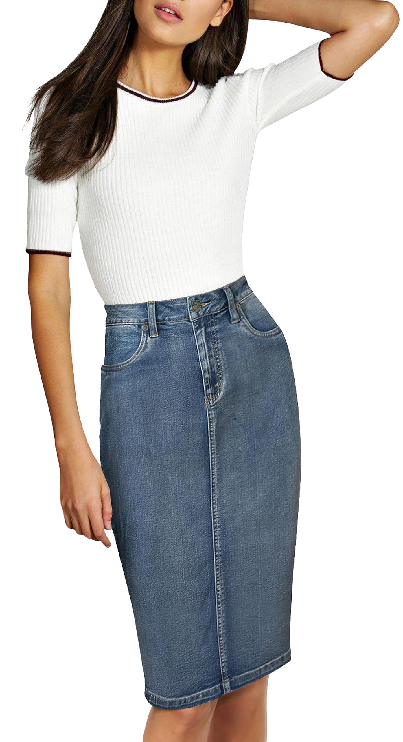 Lexi womens Denim Pencil Skirt pencil