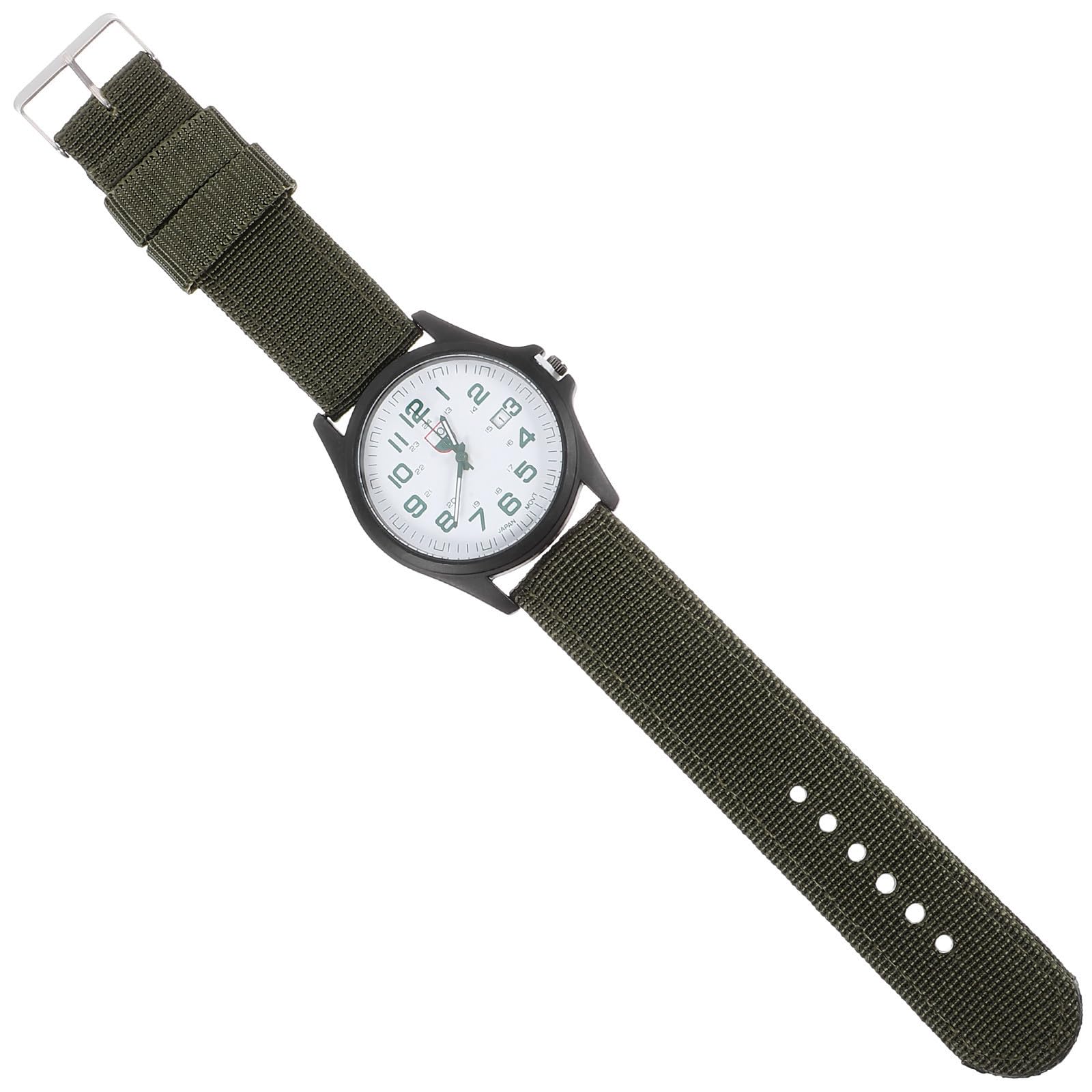 INOOMP Reloj de Cuarzo y Estilo de Moda Correa de Nylon Verde para Hombre Superficie Suave y Calendario, Diseño Creativo para Uso Deportivo Diario
