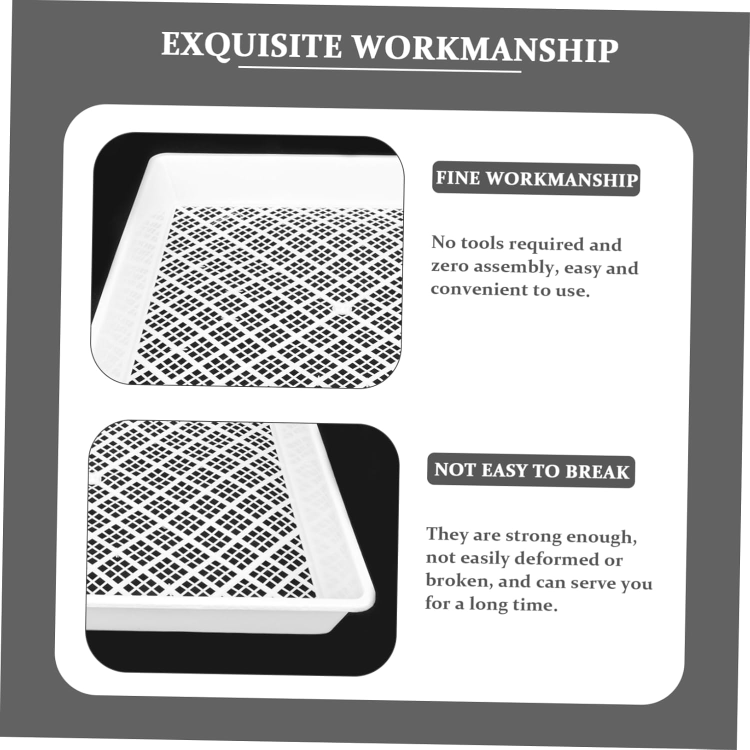 4pcs Plastic Square Plant Growing Trays with Breathable Design Microgreens and Succulent Planter Plates Lightweight Nursery Trays with Water Permeability for Seedling Germination