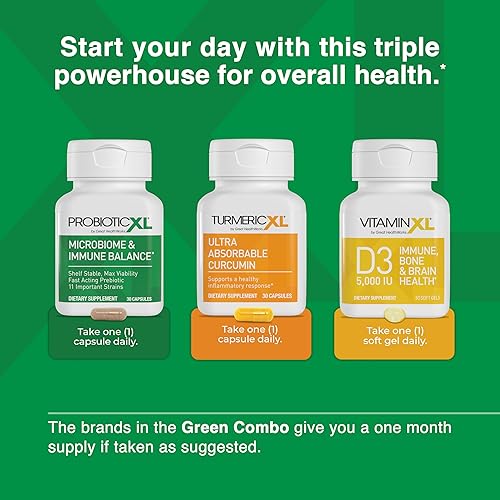 Miniatura 7 de TrioXL - 3 potentes suplementos que promueven un sistema inmunológico fuerte, incluye TumericXL, VitaminXL D3 y ProbioticXL, refuerzo inmunológico