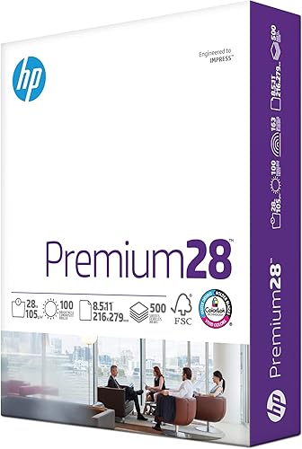 Miniatura 1 de Papel para impresora HP  Papel de 85 x 11  Premium 28 libras  1 resma - 500 hojas  100 brillantes  Fabricado en Estados Unidos - Certificado FSC