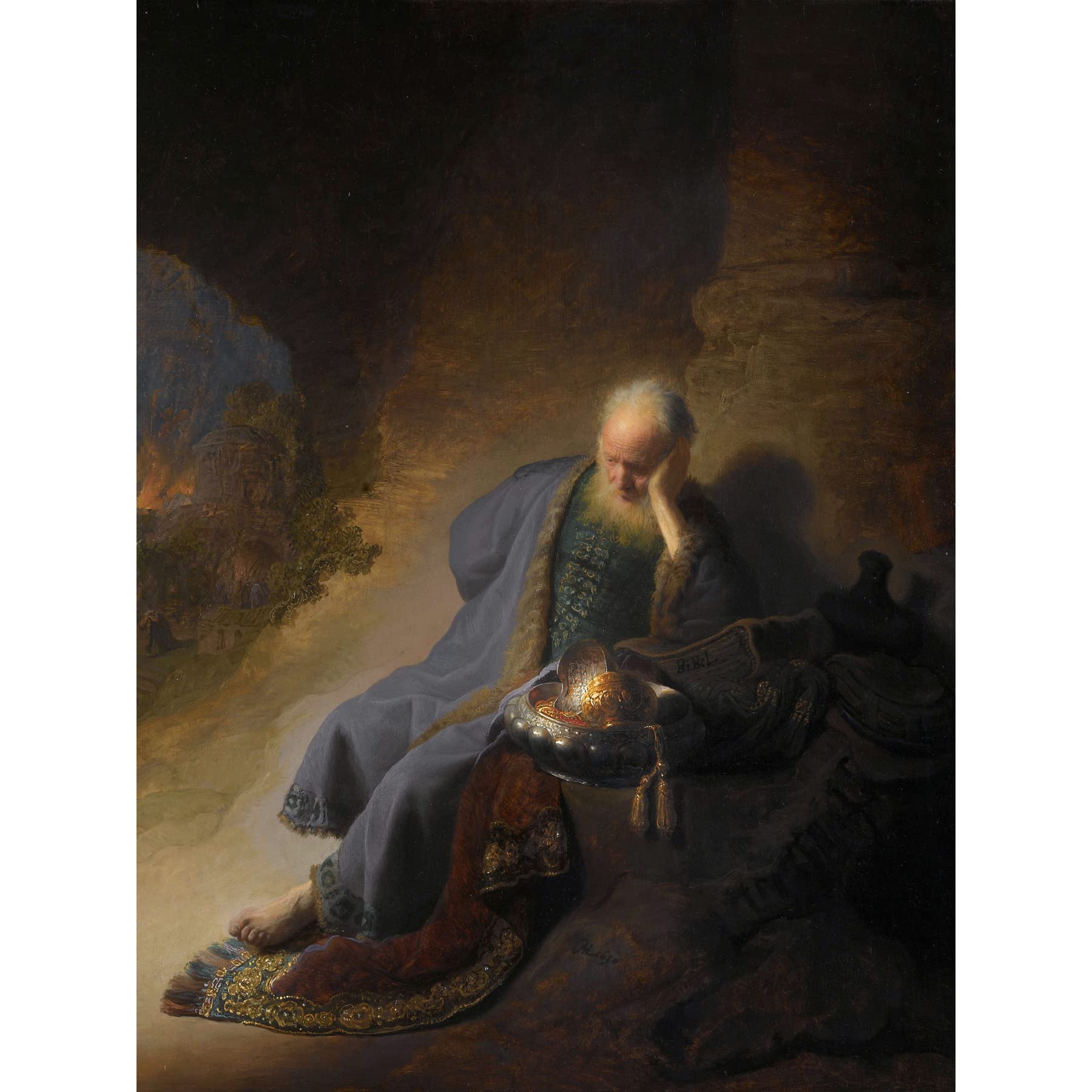 Artery8 Jeremiah Lamenting The Destruction Of Jerusalem Large XL Wall Art Canvas Print