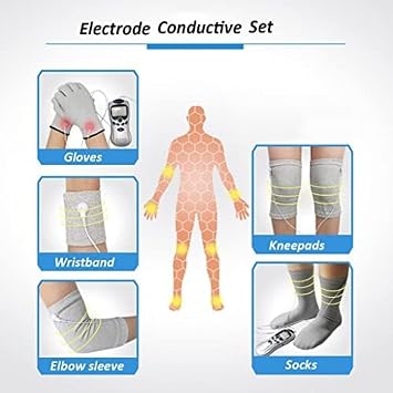 Conductive Gloves & Electrode Kneepads & Massage Socks & Microcurrent Wristband & Silver Fiber Elbow Sleeve For Promote Circulation Relieve Pain For TENS/EMS Machine