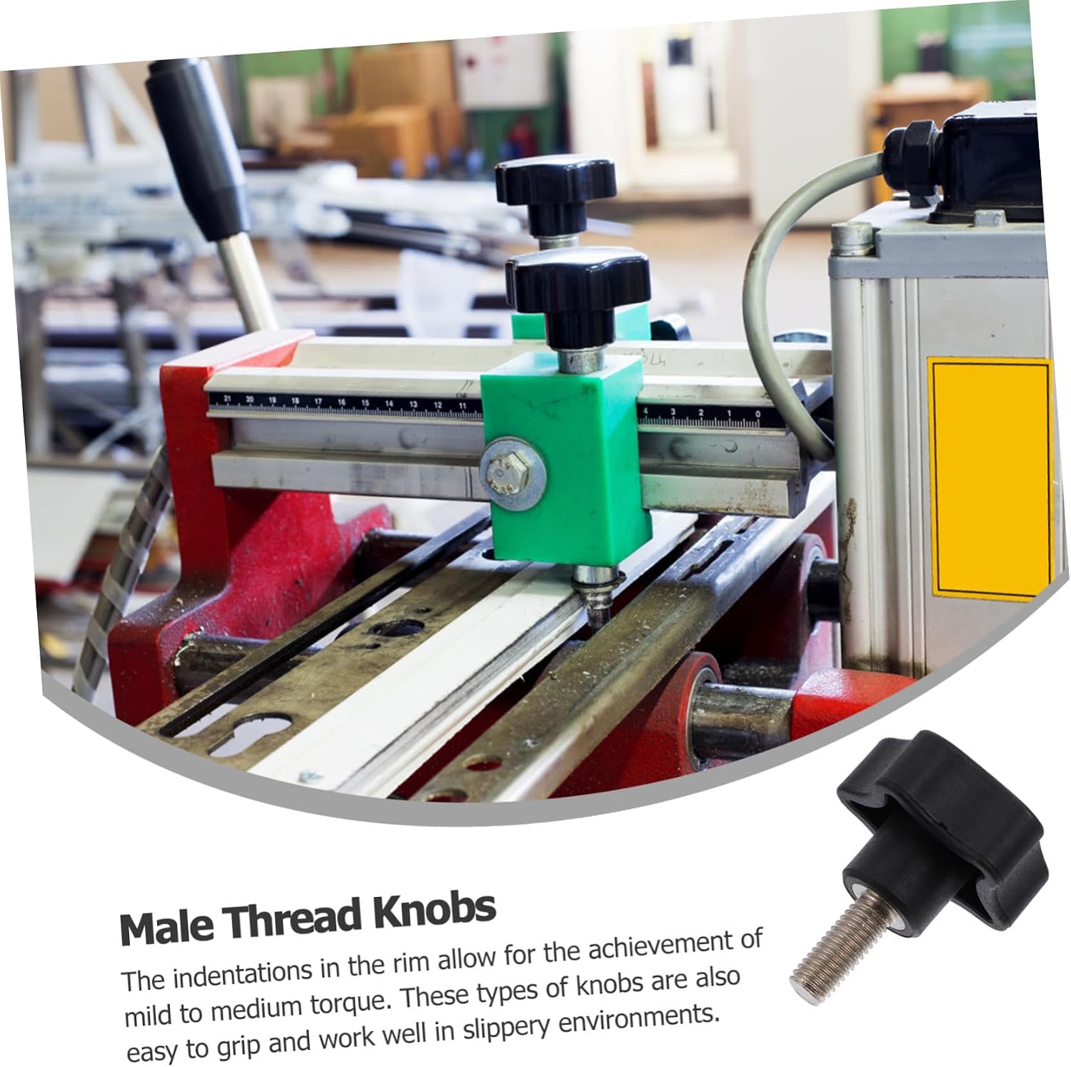 PRETYZOOM 10pcs Plum Blossom Rubber Head Nut Male Thread Knobs Machinery Latche Screw Knobs Clamp for Lathe Machine