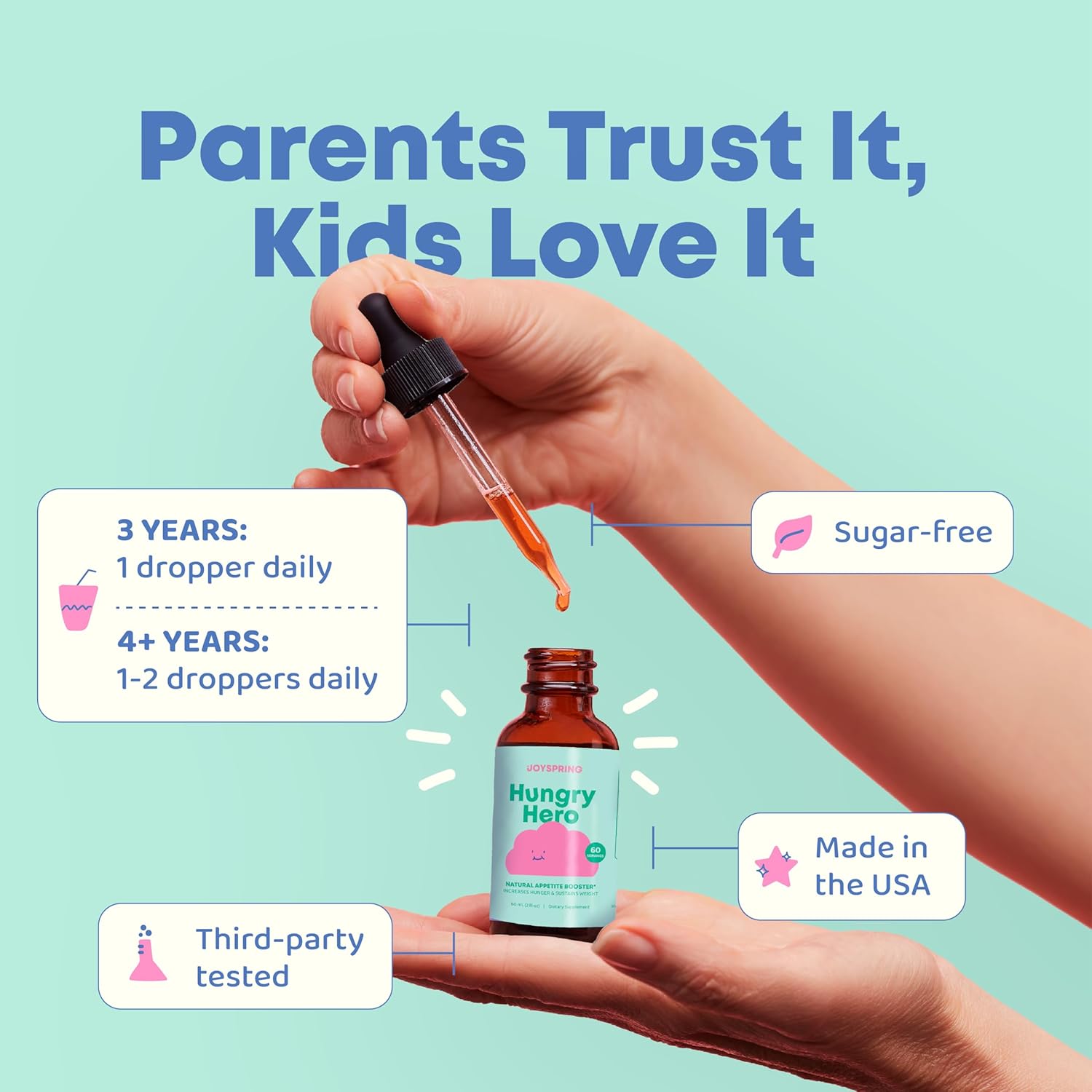 JoySpring Appetite Booster for Kids Ages 3+ | Natural Weight Gain with L-Lysine & B Vitamins | Toddler Appetite Booster | Supports Healthy Growth & Development | 2oz Liquid - Image 6