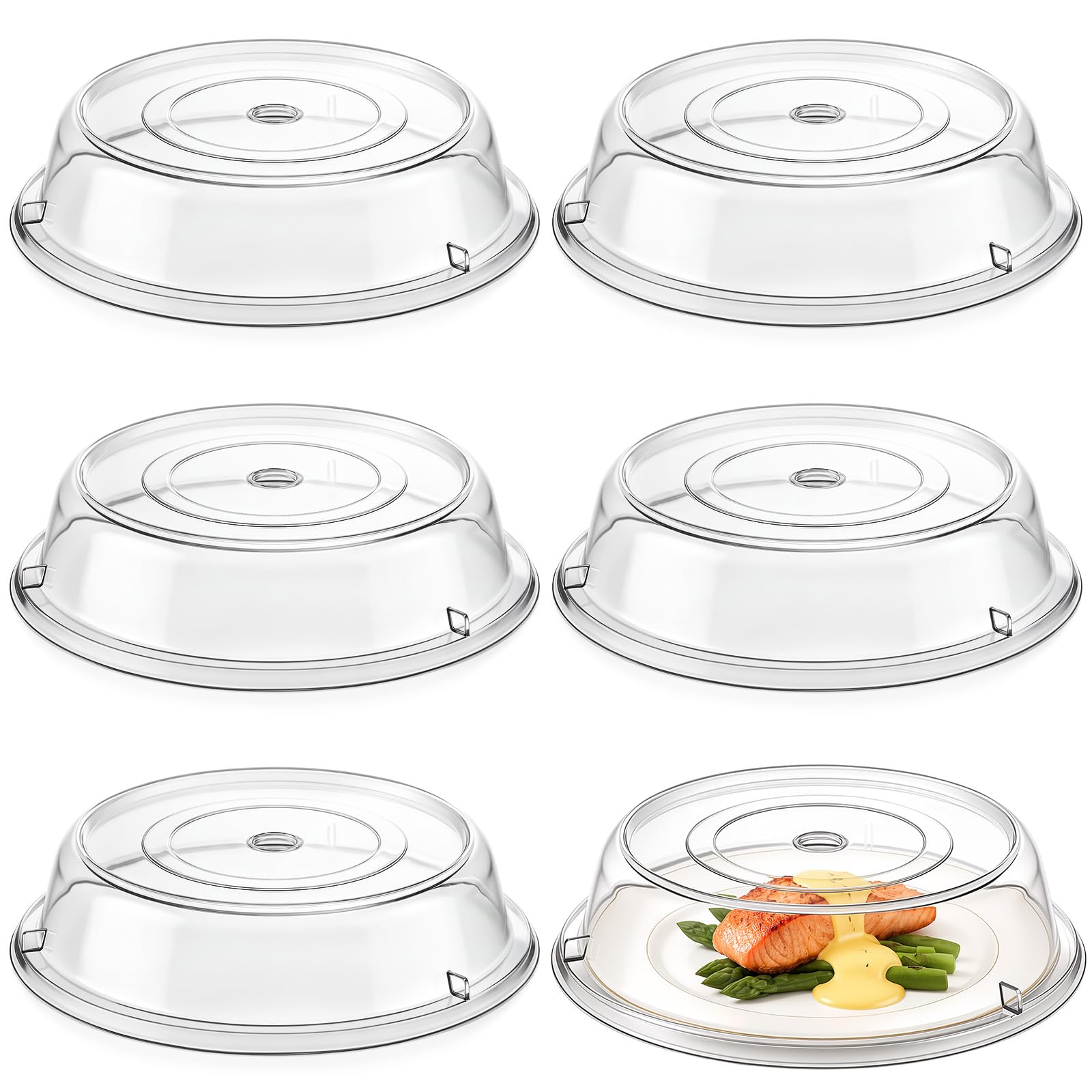 6 Pcs 11" Polycarbonate Microwave Splatter Food Dish Plate Cover