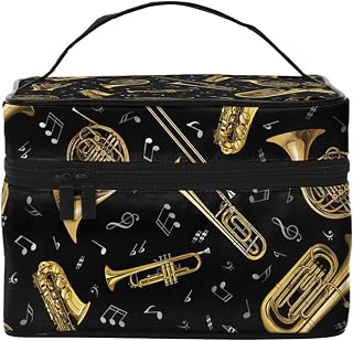 Musical Instruments Print Travel Makeup Bags For Women And Portable Tote Cosmetic Case With Carry Handle Toiletry Accessories Storage Organizer Bags
