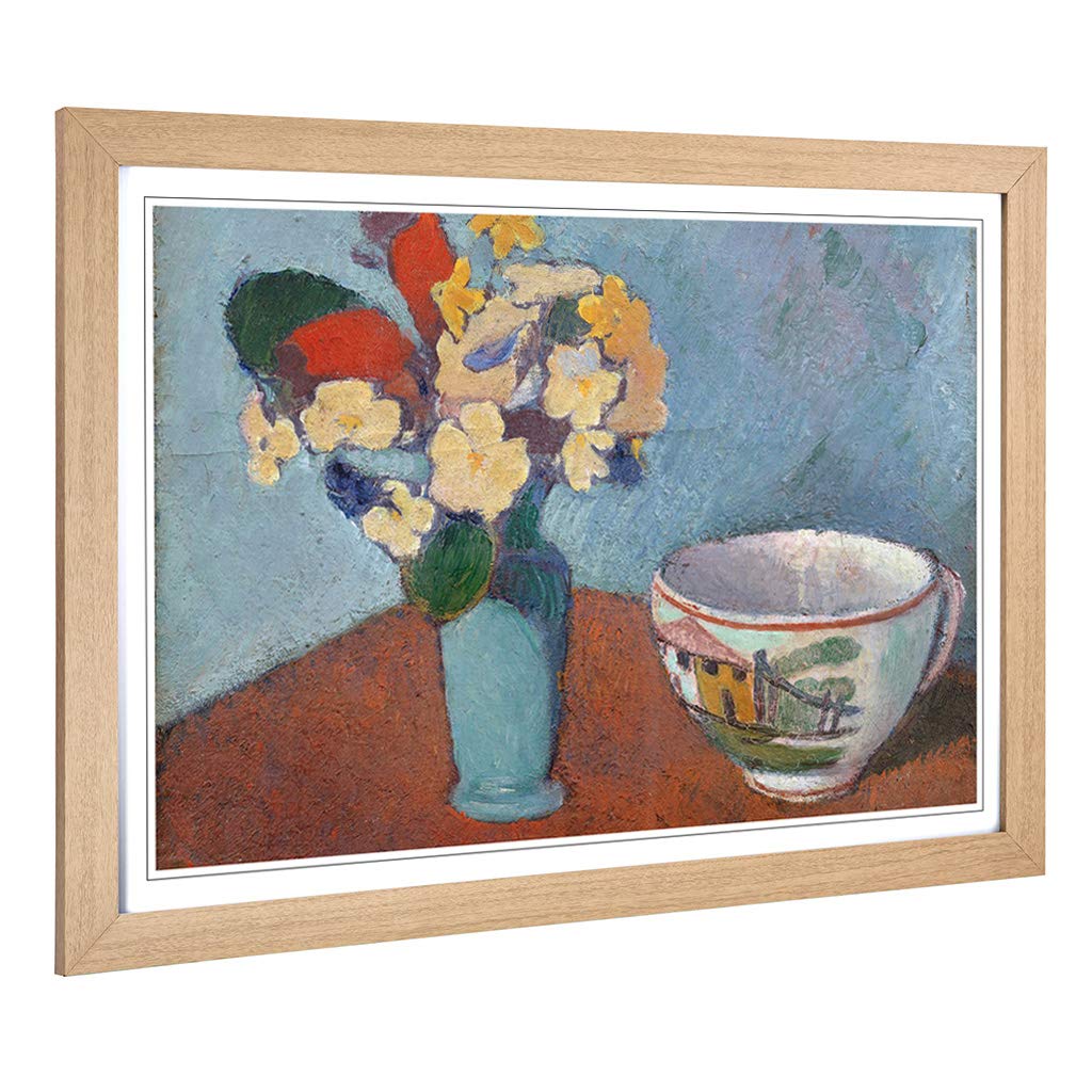 Big Box Art Framed Print of Emile Bernard Vase with Flowers Design | Wall Art Picture | Home Decor for Kitchen, Living Room, Bedroom, Hallway, Oak, A2 / 24.5x18 Inch / 62x45cm
