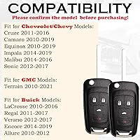 Vista 2 de Flip Key Fob Replacement Fits for Chevy Cruze Equinox Camaro Impala 2010 2011 2012 2013 2014 2015 2016 2017 2018 2019 Malibu Sonic Buick Regal