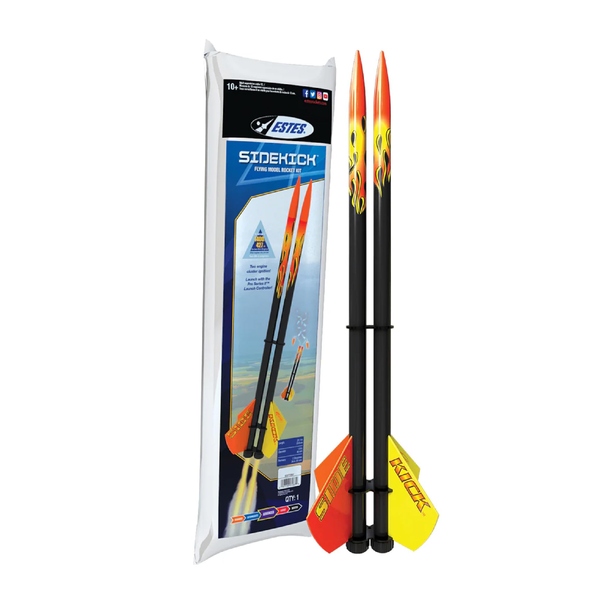 Estes 7287 Sidekick Rocket-Building Kit, Advanced Flying-Rocket-Model Kit for Ages 10+