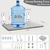 Vista 3 de Percha plegable para ventana de gato, hamaca inalámbrica para ventana de gato, asiento de ventana para gatos de interior con ventosa fuerte, cama