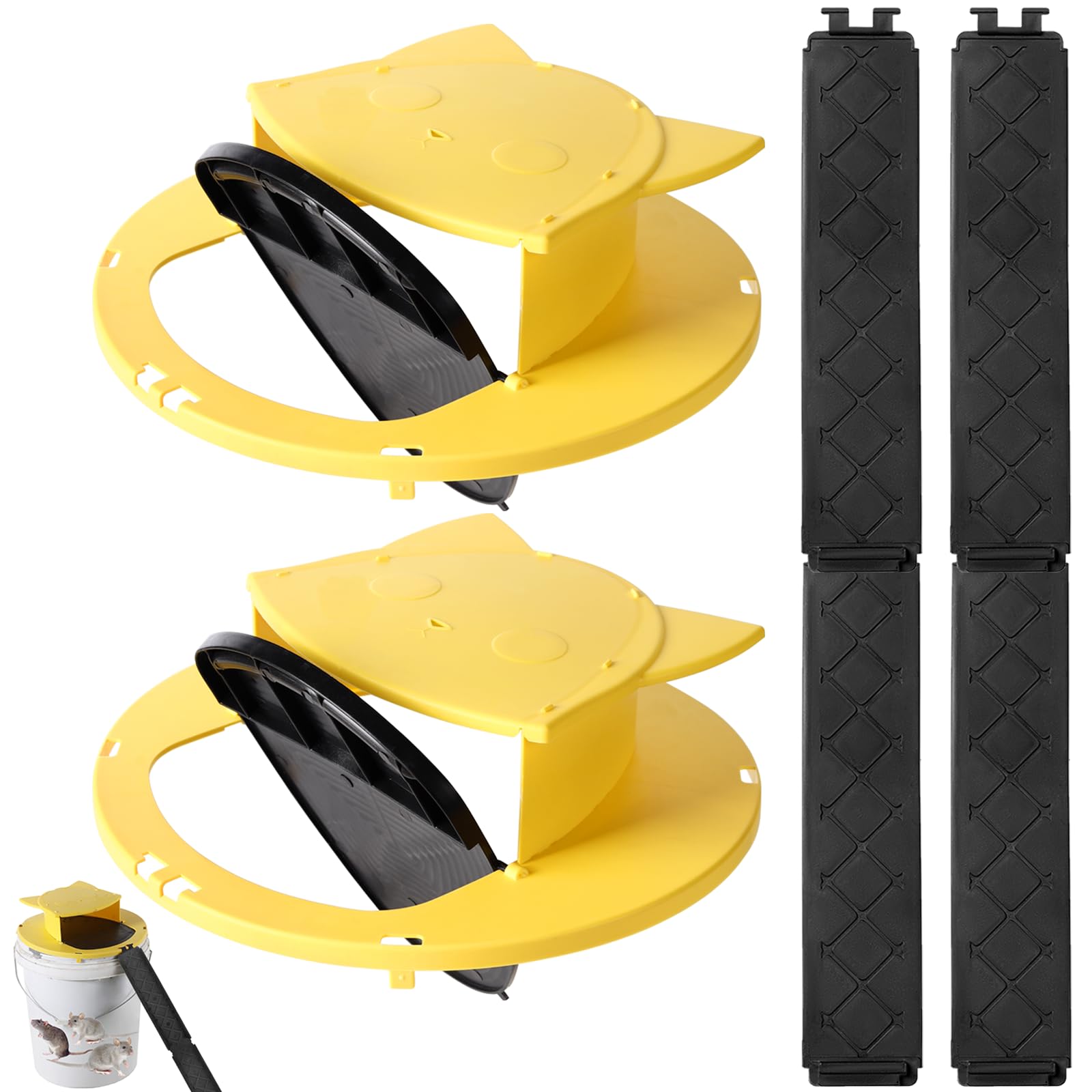 Photo 1 of ***NON FUNCTIONAL** 2 Pack Mouse Rat Trap Bucket,5 Gallon Mouses Rat Traps Indoor for Home,Reusable Bucket Lid Rat Traps Indoor Outdoor,Mouse Catching Tool
