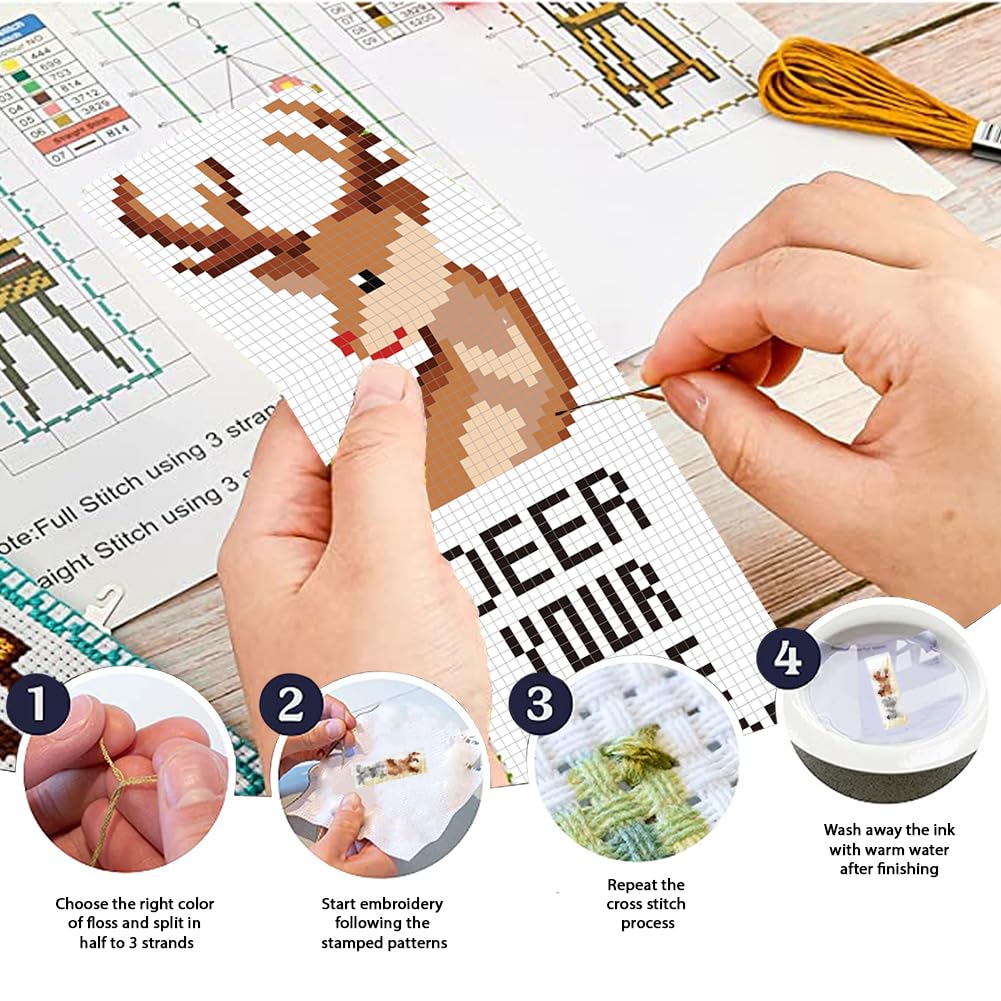 6er-Set Kreuzstich-Lesezeichen – Sticken Für Buchliebhaber & Anfänger