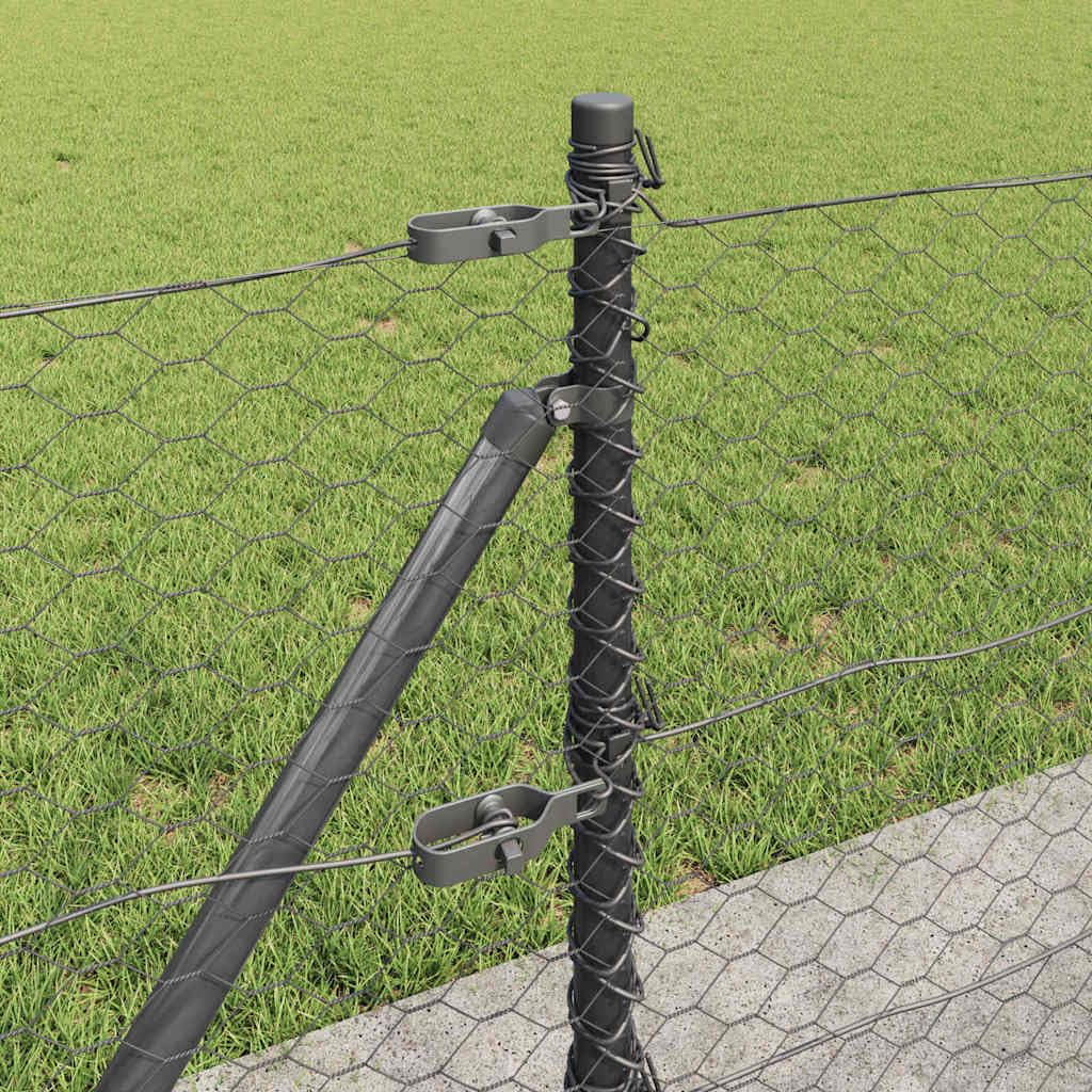 Geschweißter Drahtzaun 10 x 0,4 m mit Betonfundament, PVC-beschichteter Stahl, wetterbeständig, rost- und korrosionsbeständig, inklusive Zaunfeld, Pfosten, Spanner für Garten, Terrasse