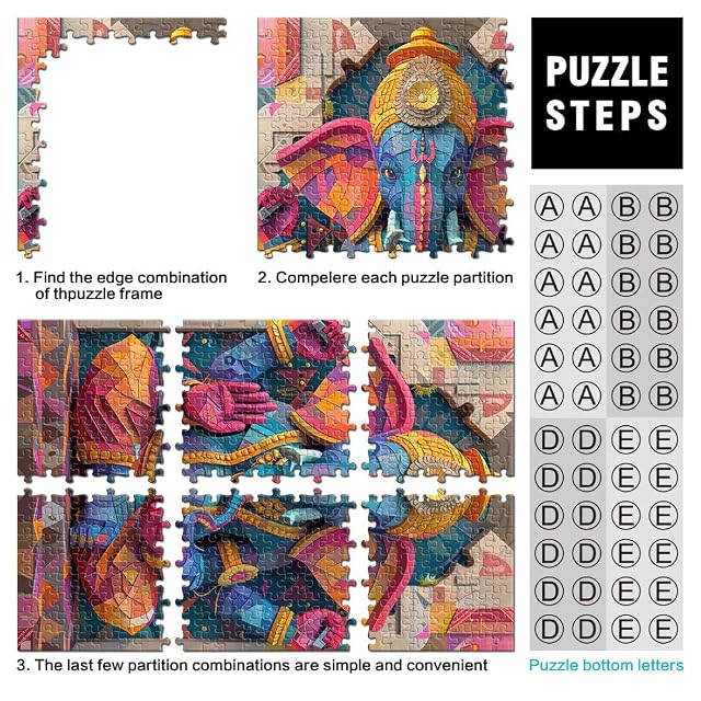 Foto 3 de 6 de Ganesha Vibrante Puzzle de 2000 Piezas para Adultos Ayuda al Cerebro a ejercitar Juguetes adictivos…